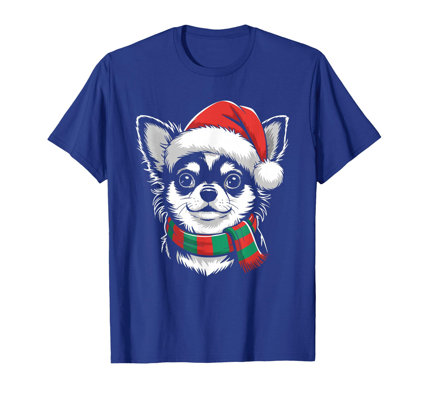 Chihuahua Dog Xmas Santa Hat Scarf Christmas Costume T-Shirt