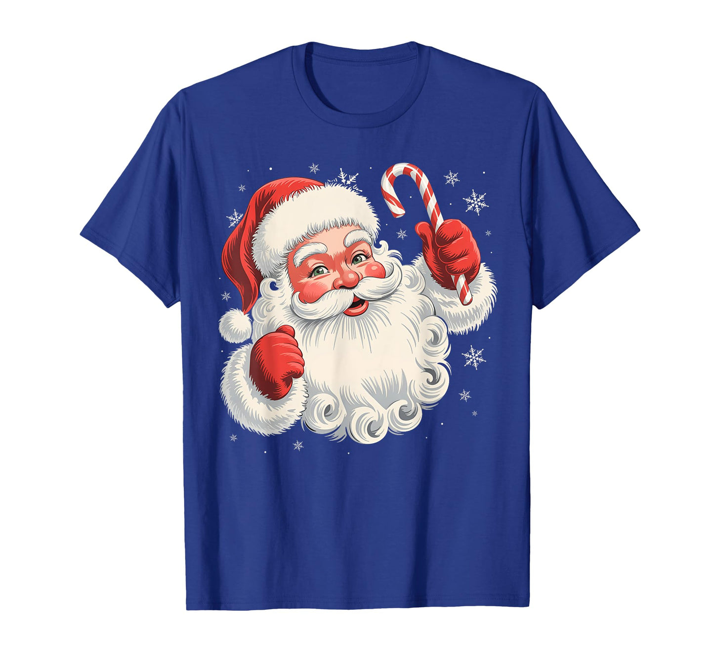 Vintage Santa Claus Merry Christmas Candy Cane Men Women Kid T-Shirt