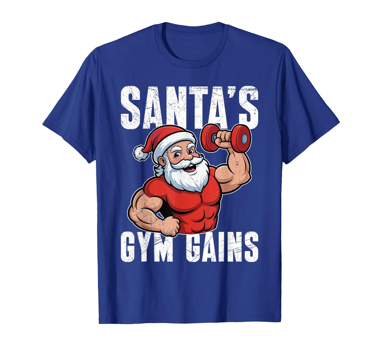 Santa Claus Santa's Gym Gains Funny Weight Training T-Shirt