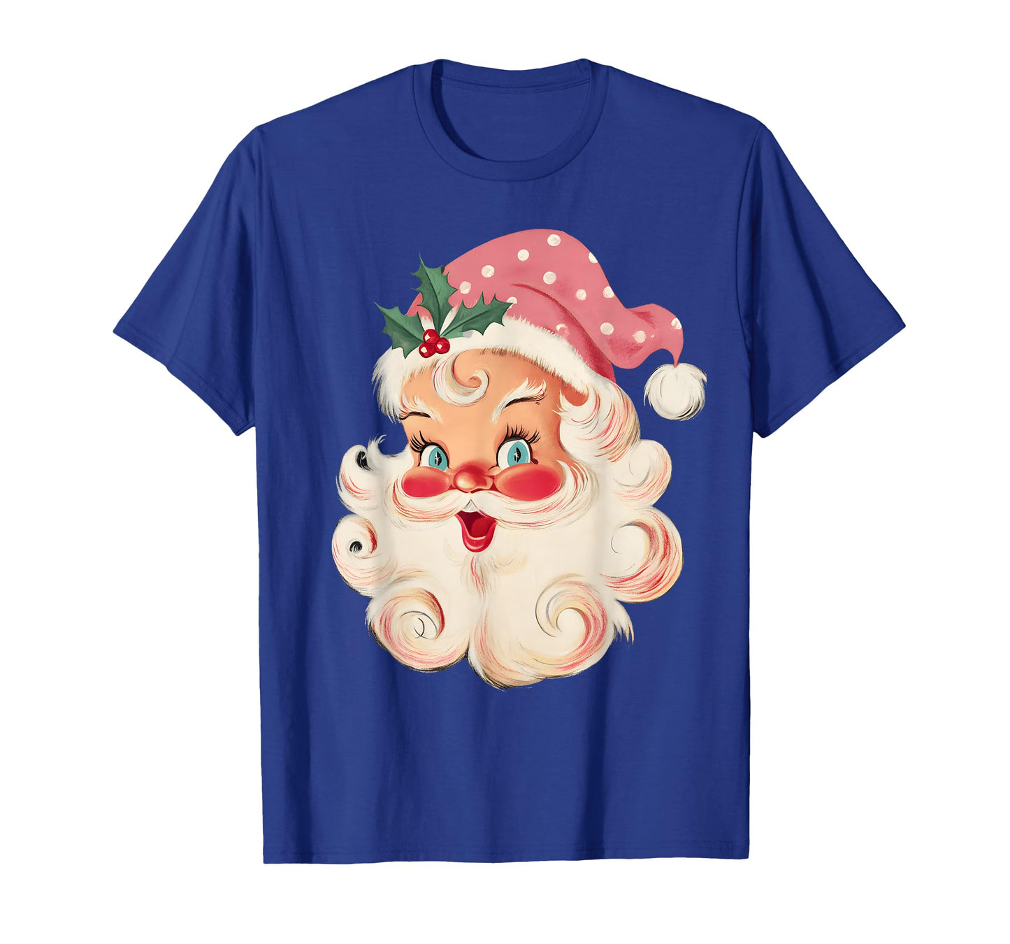 Vintage Retro Pink Santa Claus Christmas Xmas Men Women Kid T-Shirt