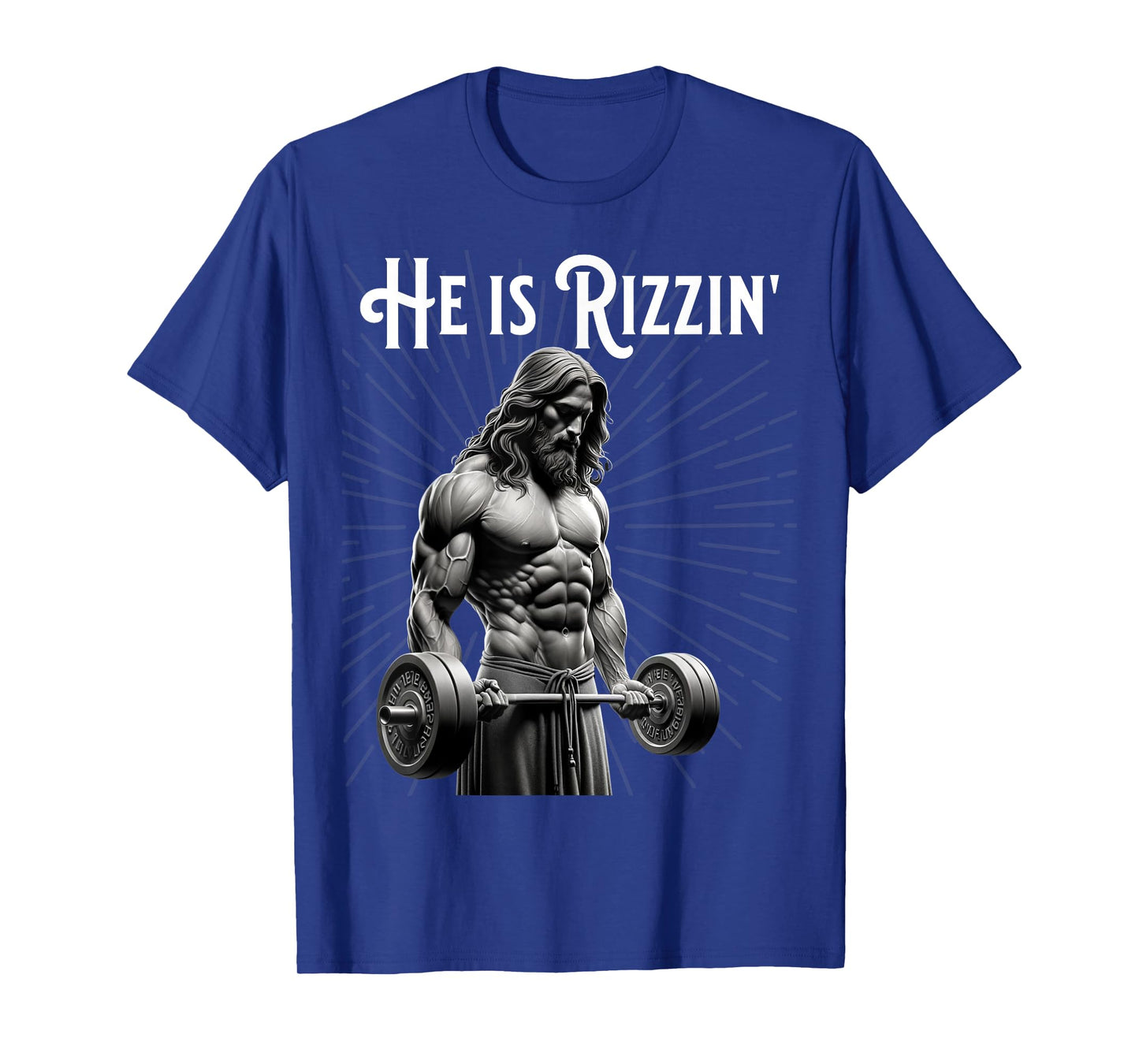 Gym Lifting Ripped Muscles He is Rizzin Jesus Weightlifting T-Shirt