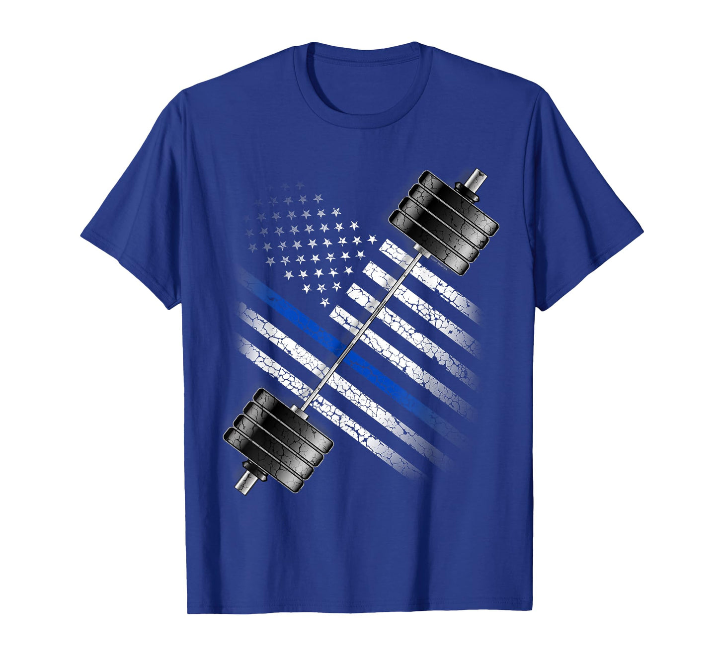 POLICEMAN and LEO POWERLIFTING - THIN BLUE LINE USA FLAG T-Shirt