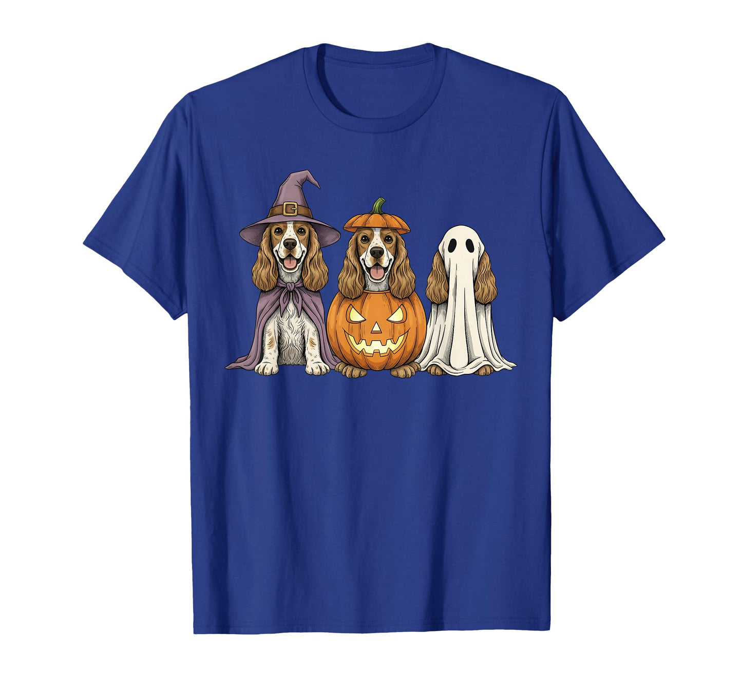 Spooky Ghost American Cocker Spaniel Pumpkin Halloween T-Shirt