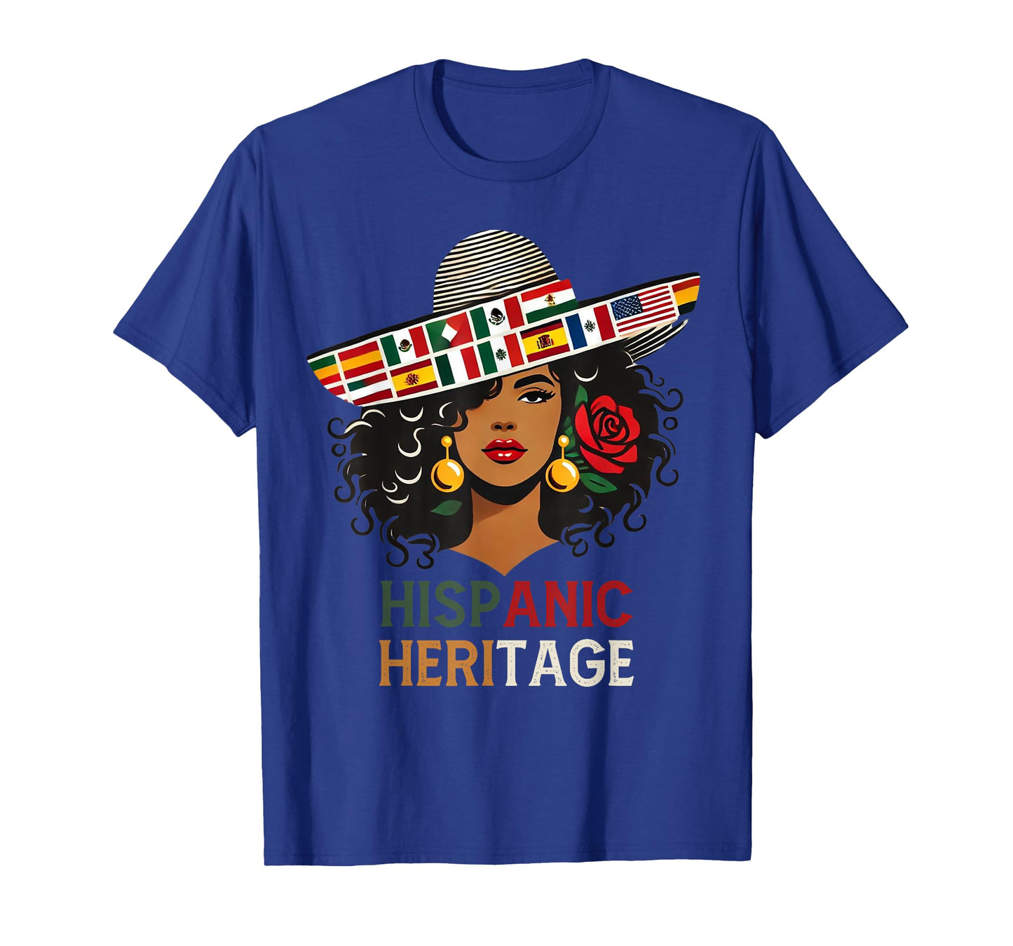 Hispanic Heritage Month Women's Latino Countries Flags Hat T-Shirt