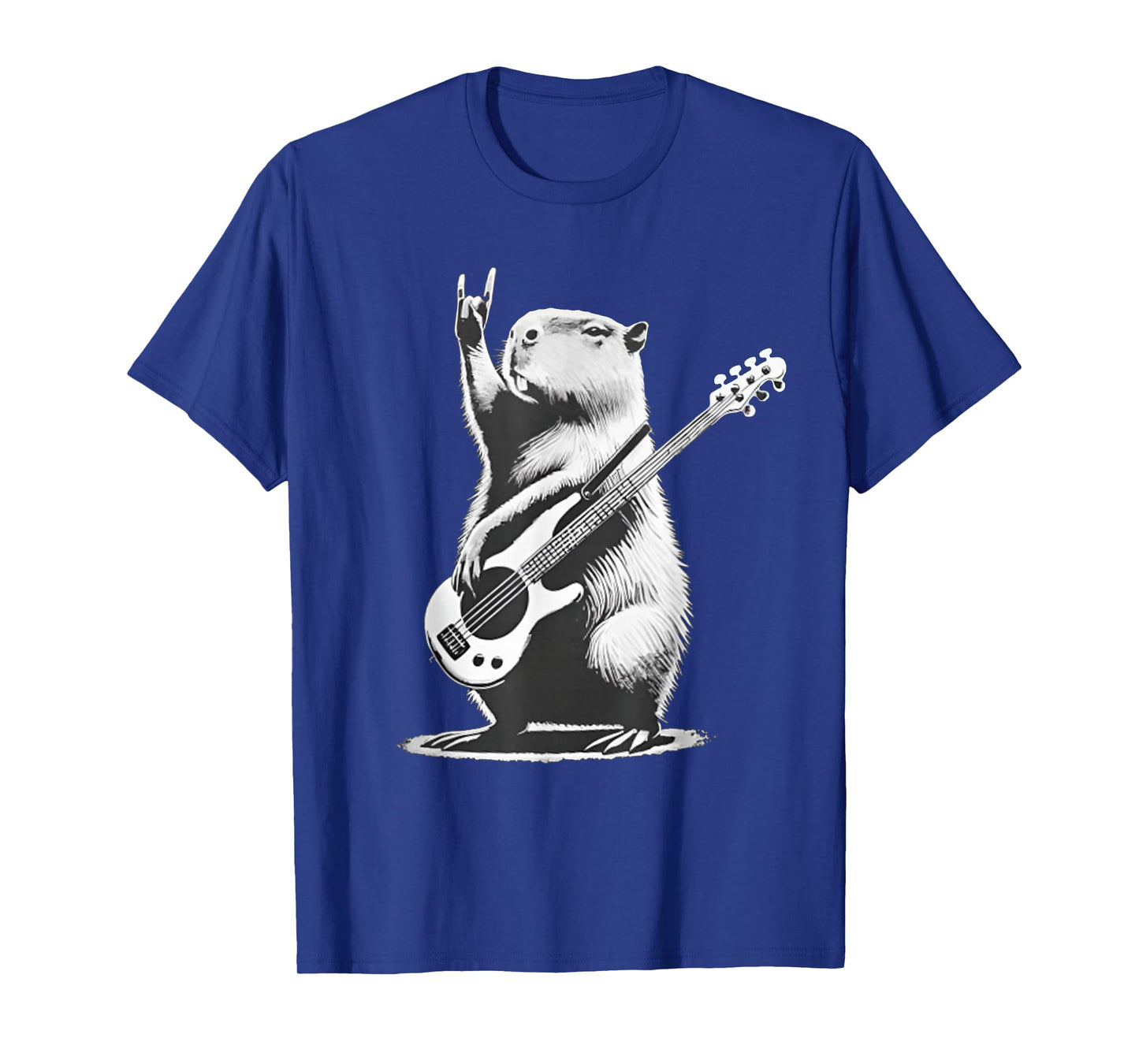 Vintage Capybara Playing Guitar Retro Capybara Rock Music T-Shirt