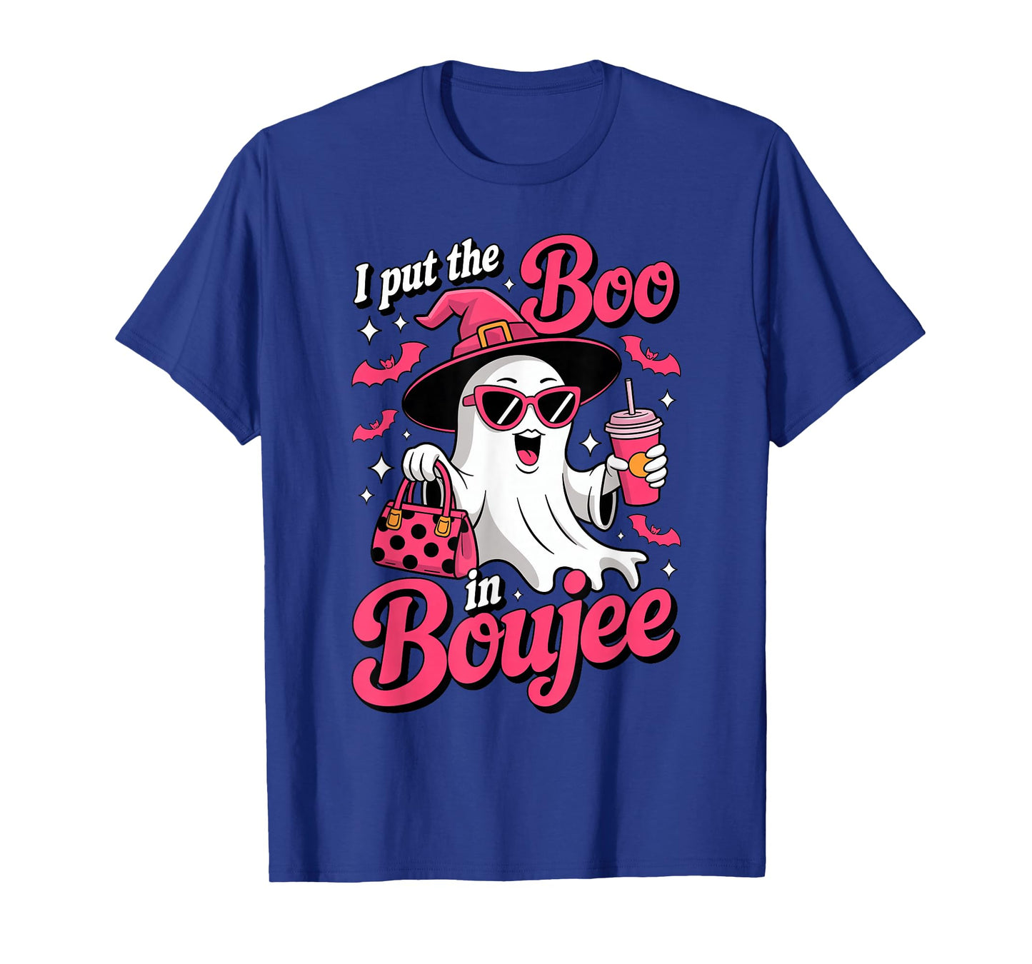 Pink Ghost Boujee Sarcastic Halloween Party Witch Costume T-Shirt