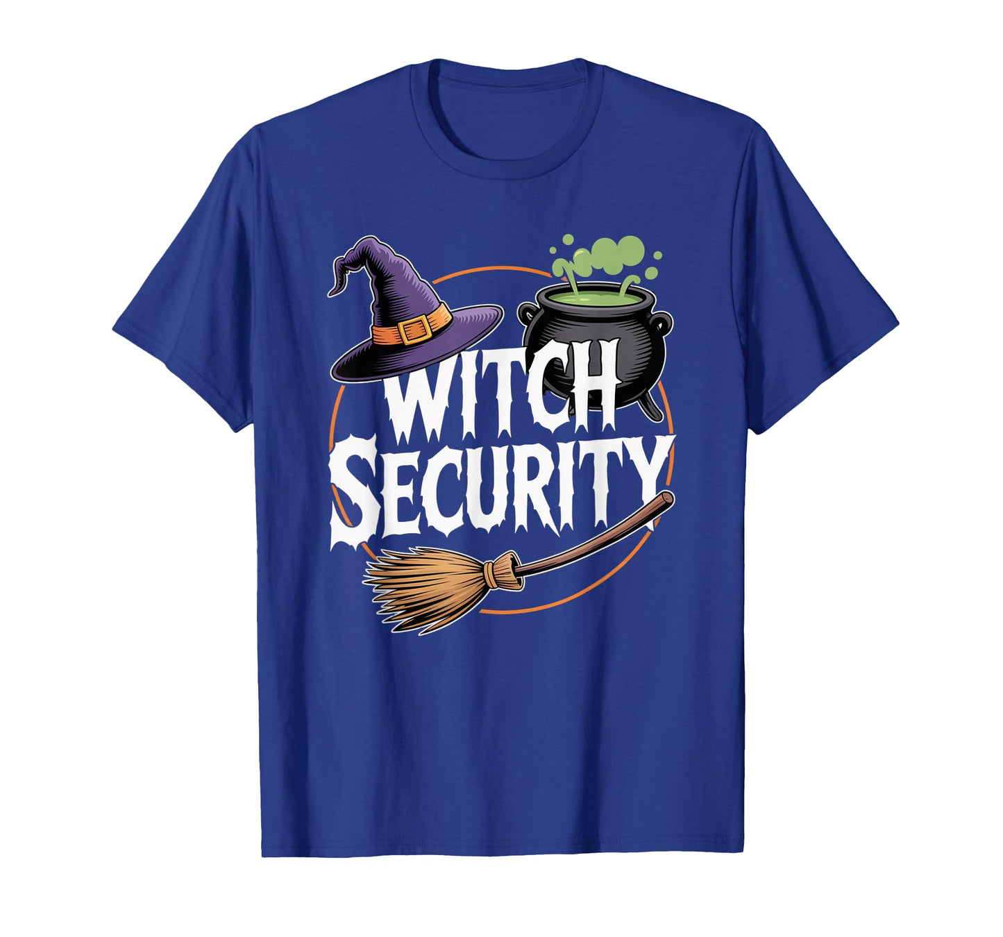 Witch Security Funny Halloween Costume Dad Mom Group T-Shirt