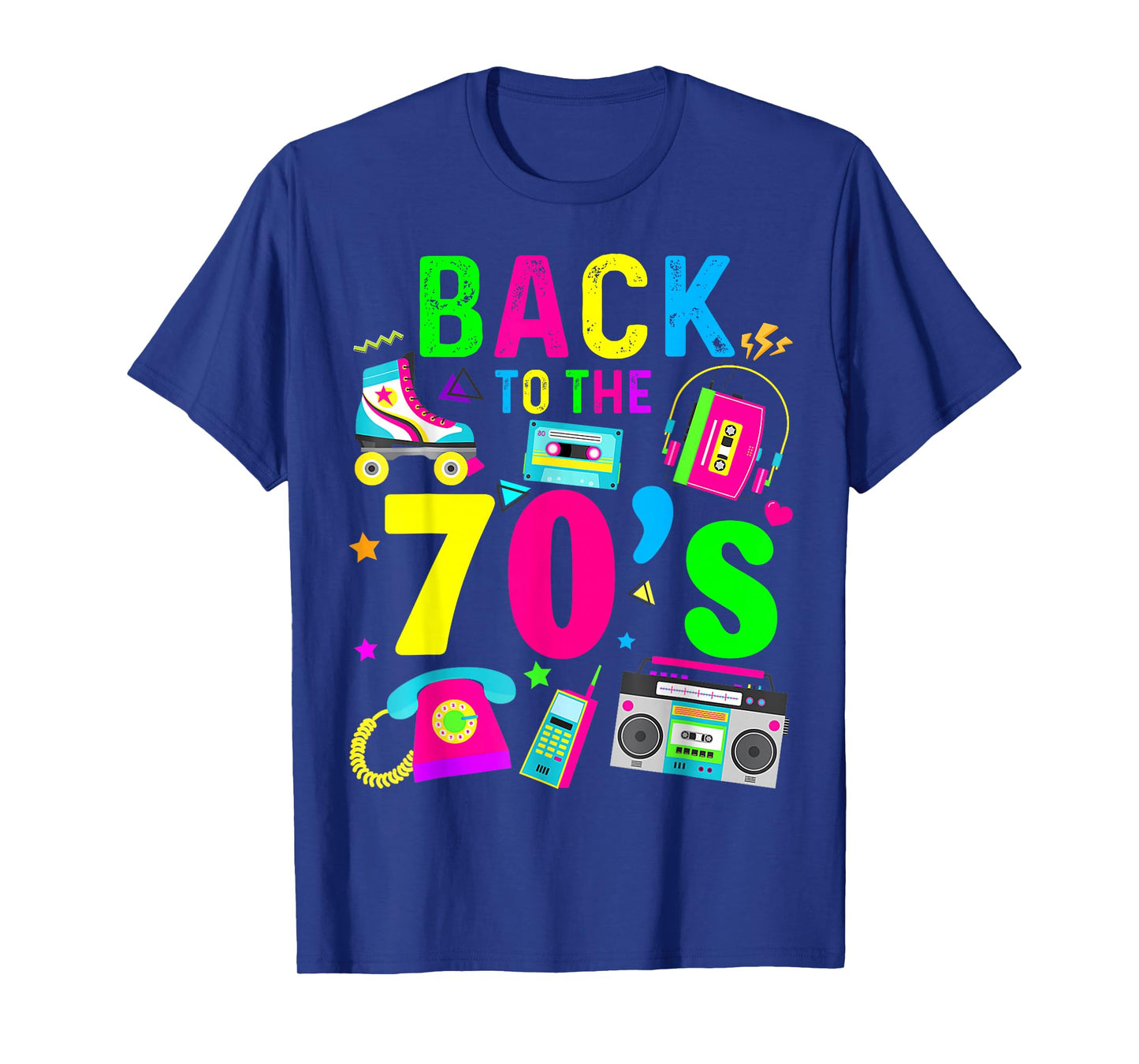 Back To 70's 1970s Vintage Style Eighties Retro Party T-Shirt