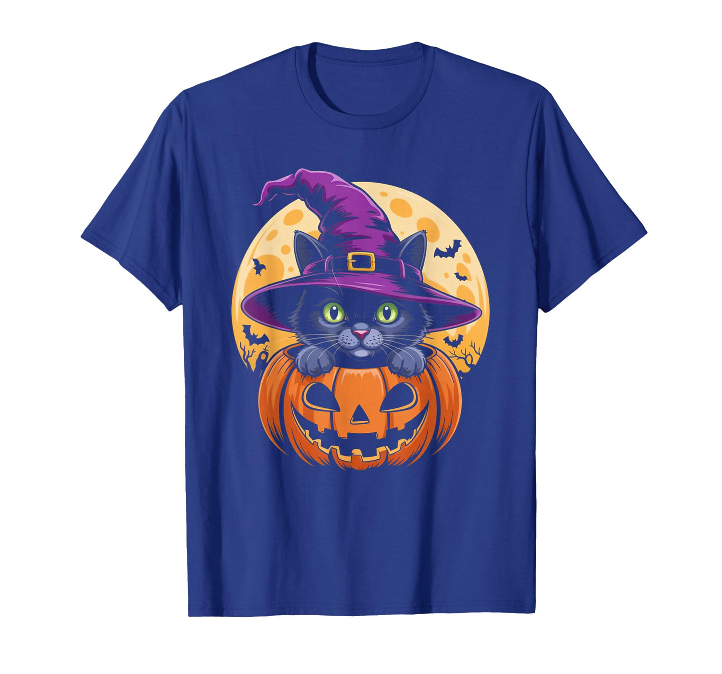 Cat Halloween Pumpkin Black Cat Scarry Spooky Gifts Kids T-Shirt