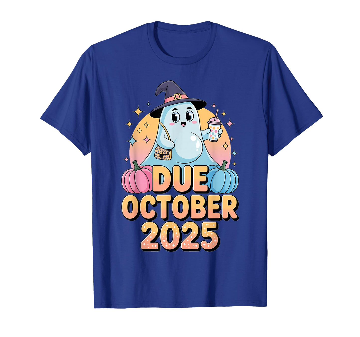 Halloween Pregnant Due October 2025 Mama Ghost Baby Mom T-Shirt