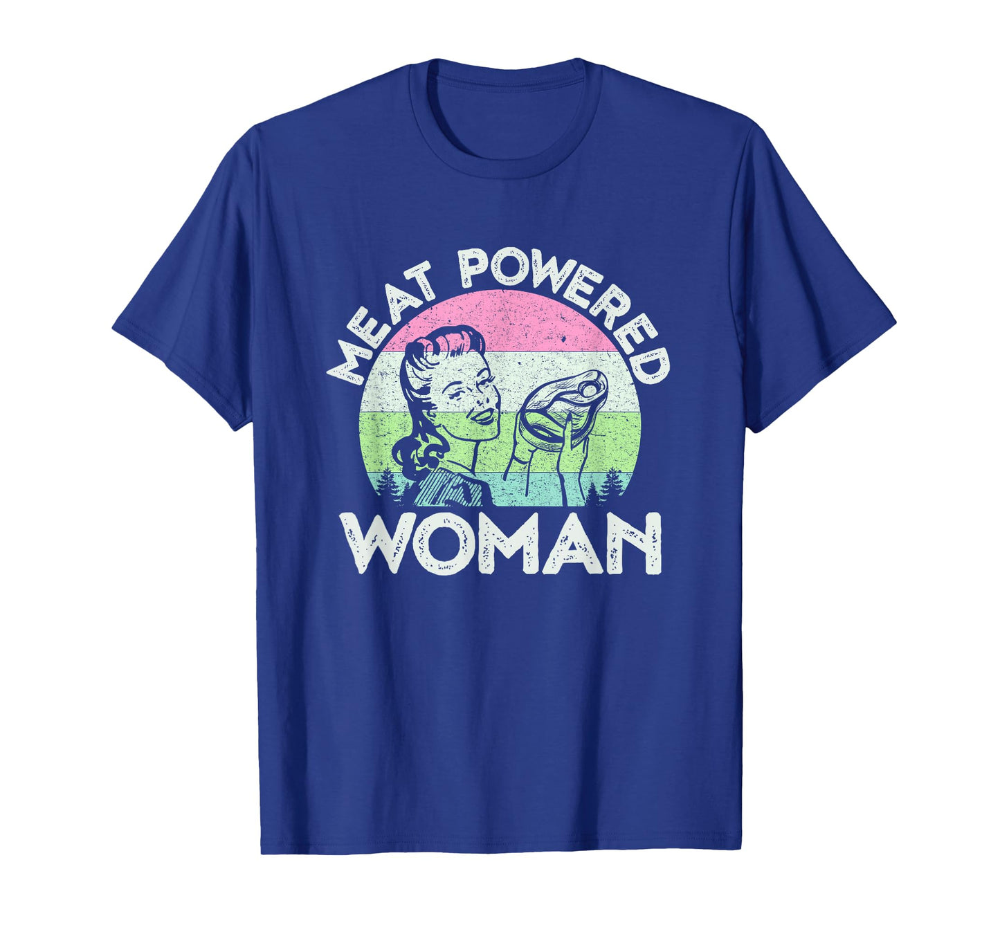 Vintage Meat Powered Woman Carnivore Meat Eater T-Shirt