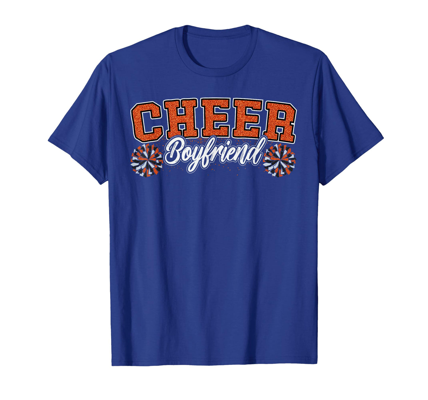 Loud Proud Cheer Boyfriend Pom Poms Orange Cheerleader Women T-Shirt