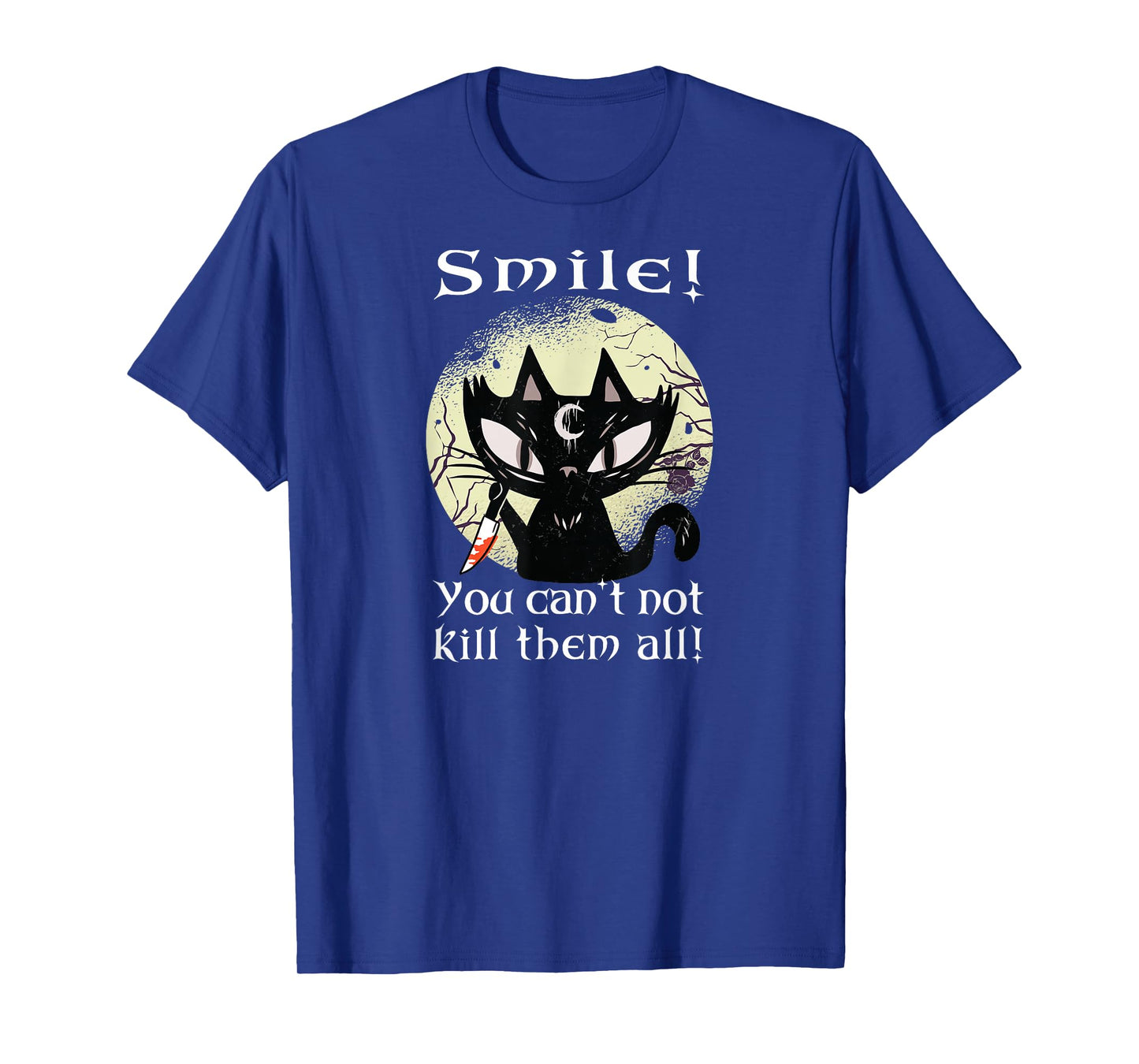 Occult Moon Rose Cat Smile You Can't Kill Them Witch Gothic T-Shirt