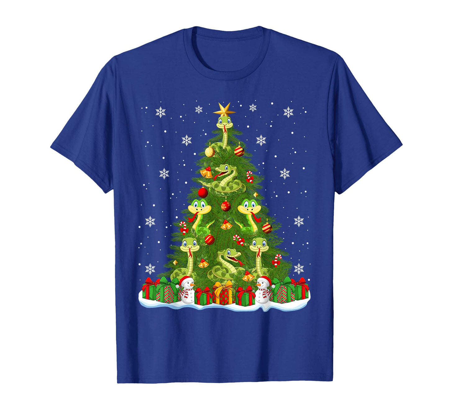 Cute Snake Christmas Tree Holiday Decor Funny Xmas Lights T-Shirt
