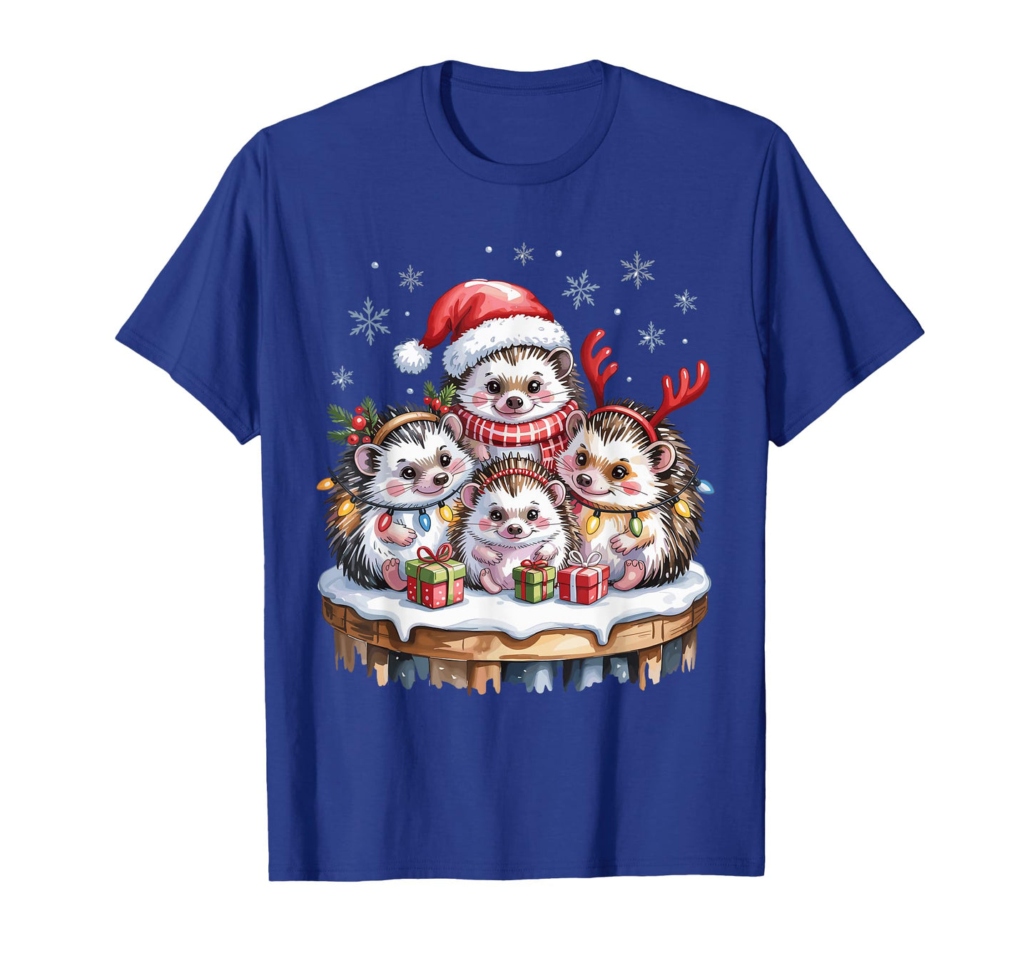 Hedgehog Christmas Cute Pet Lovers Funny Holiday Pajamas T-Shirt