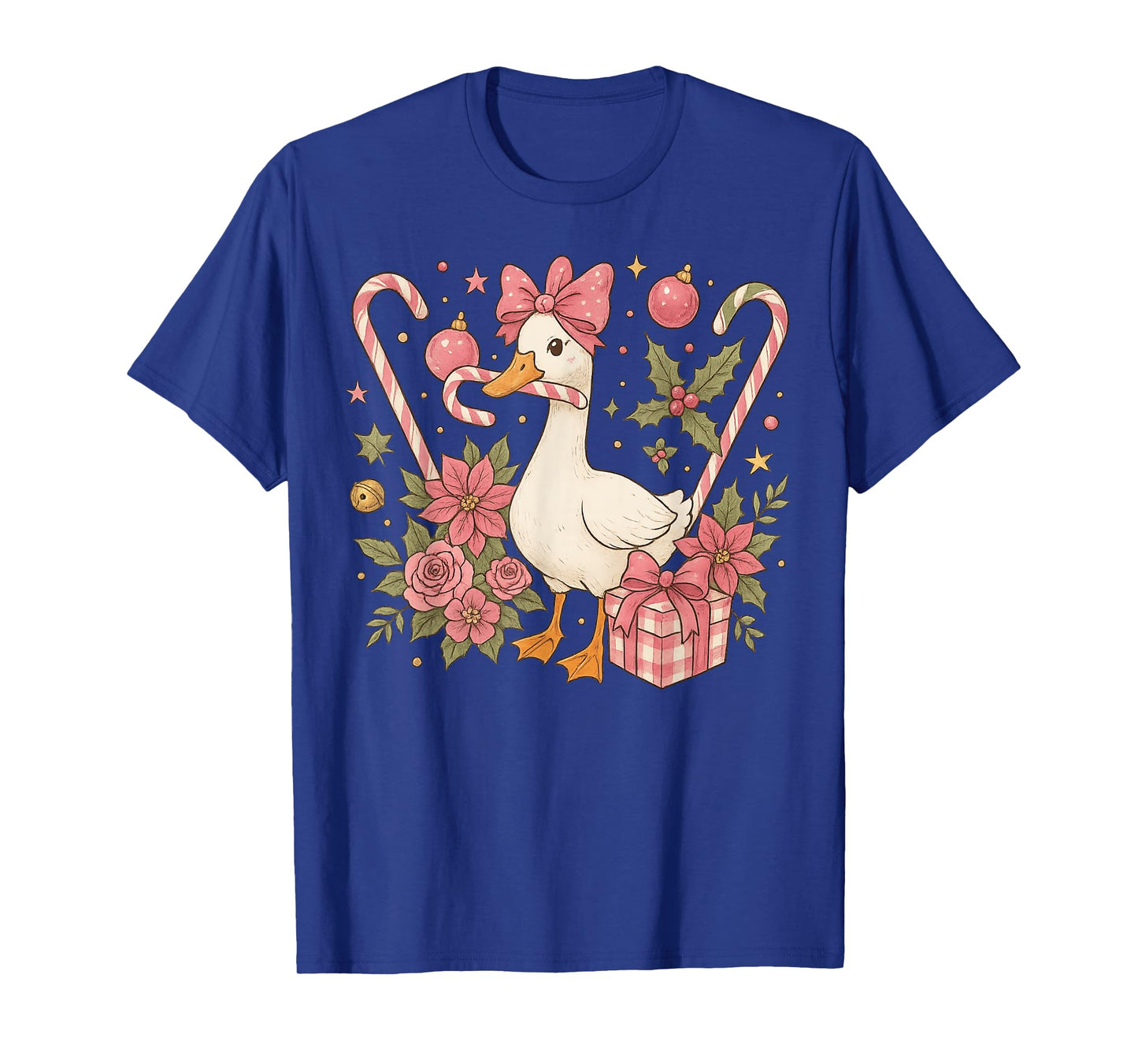 Preppy Coquette Goose Christmas 2025 Family Matching Candy T-Shirt