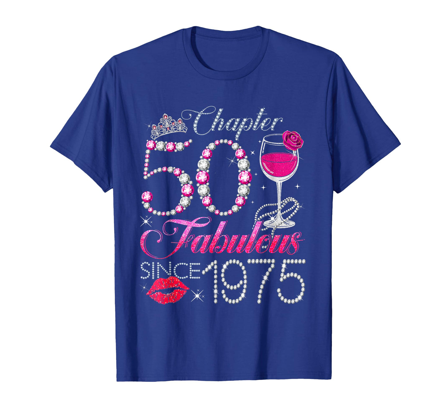 Chapter 50 Fabulous Since 1975 50th Birthday Queen Diamond T-Shirt