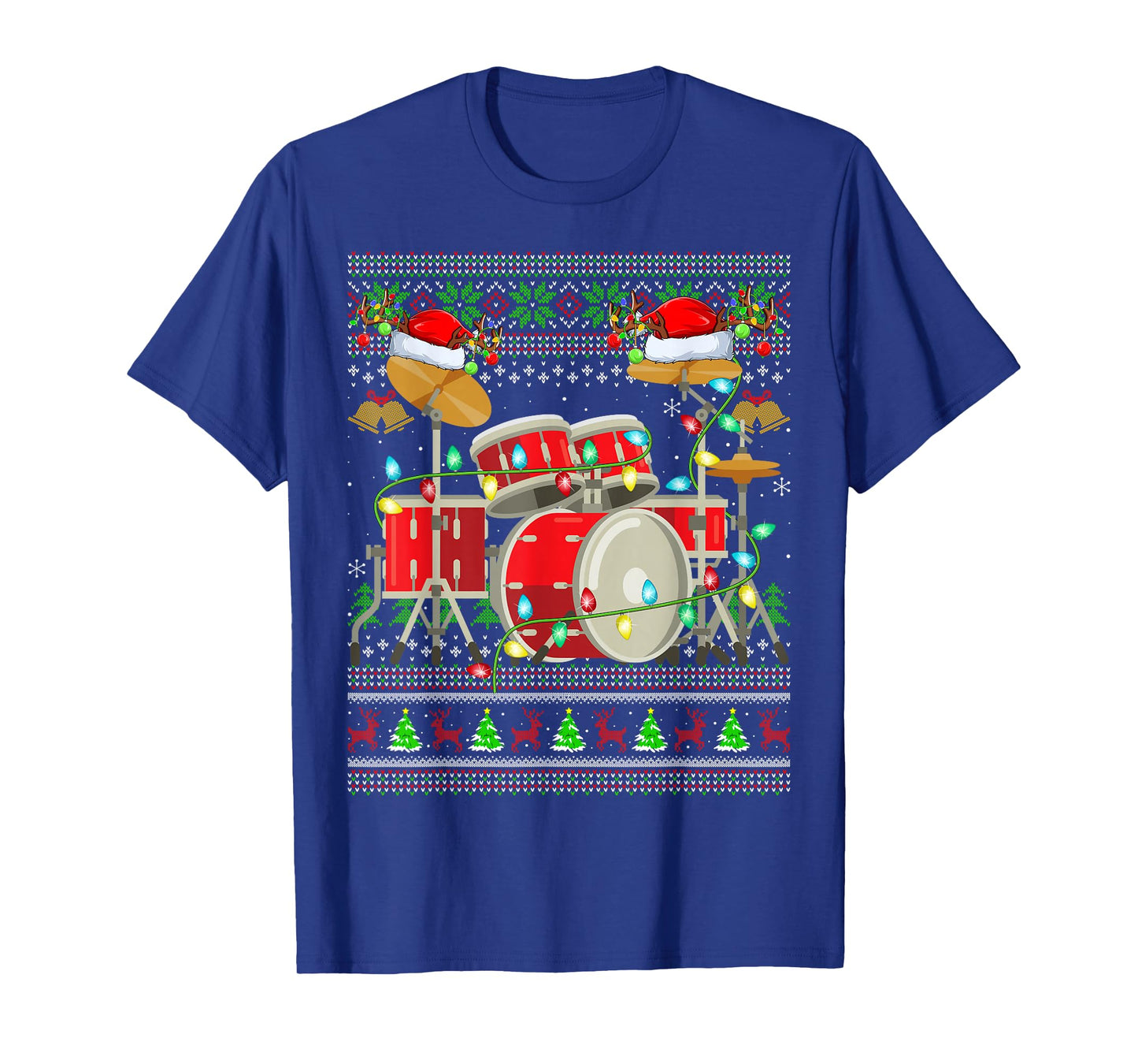 Drum Ugly Christmas Sweater Musical Drum Player Drummer Xmas T-Shirt