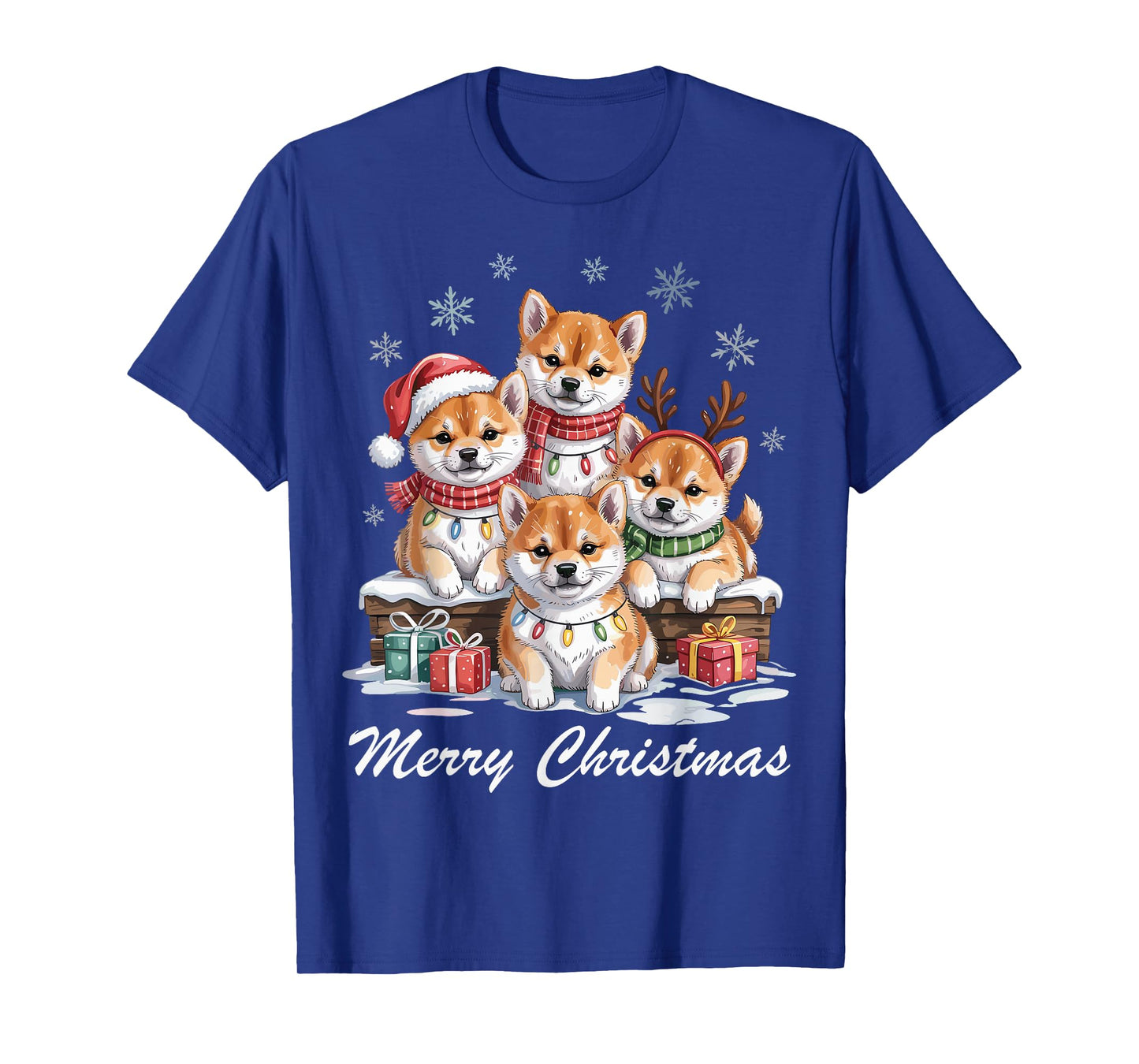 Shiba Inu Merry Christmas Funny Dog Lovers Holiday Pajama T-Shirt