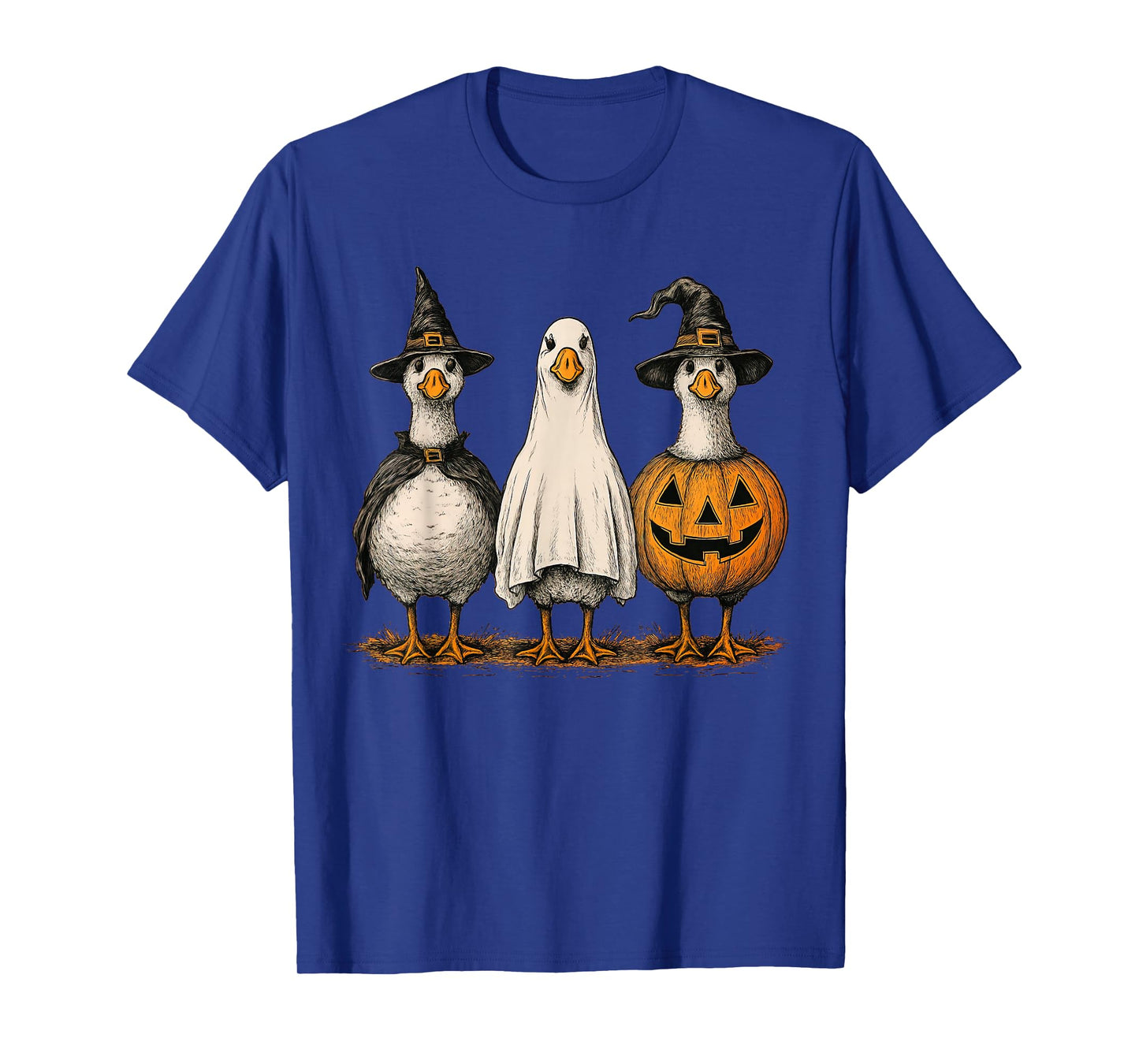 Funny Silly Goose Halloween Ghost Pumpkin Witch T-Shirt
