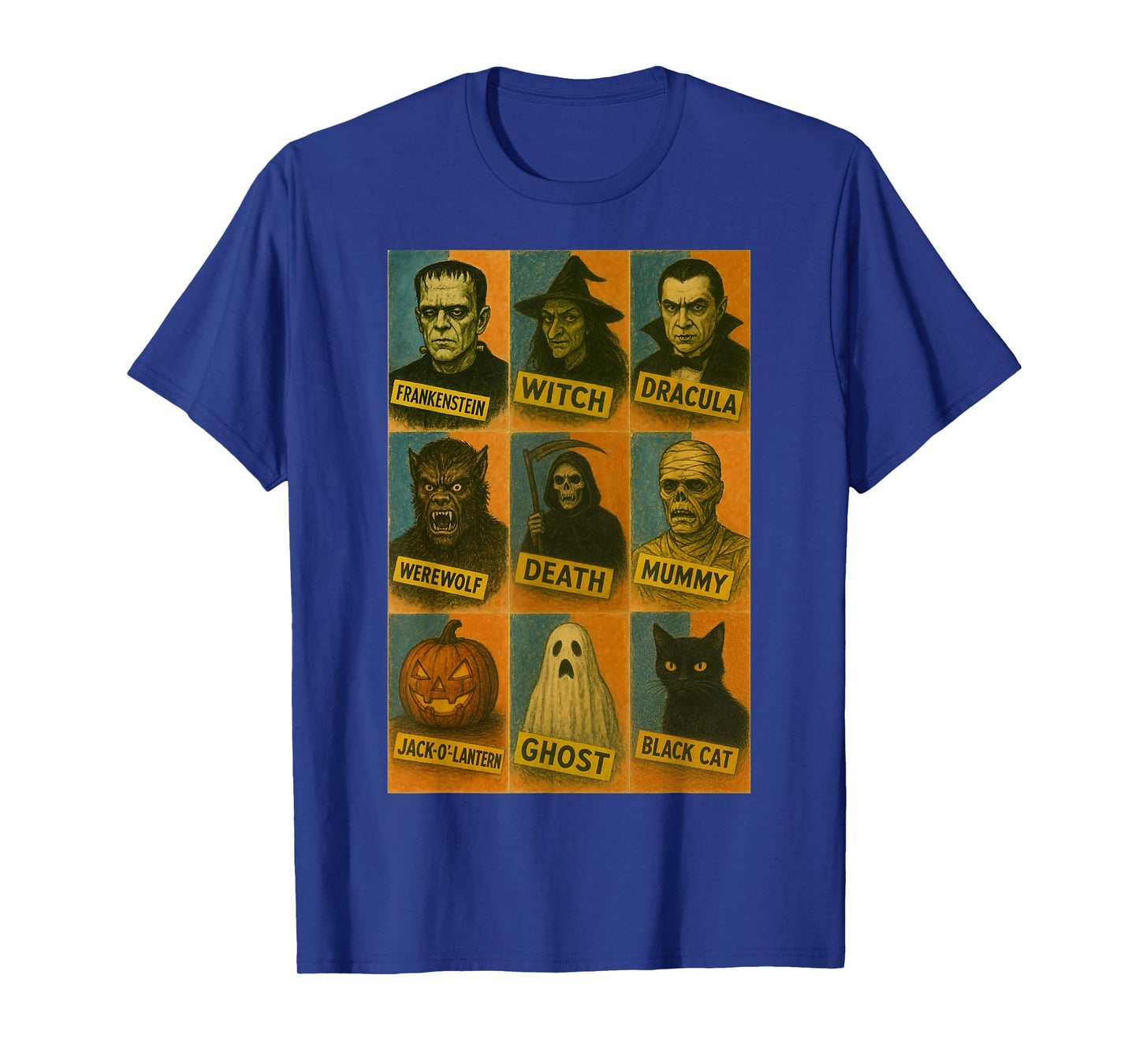 Halloween Classic Monsters Vintage T-Shirt