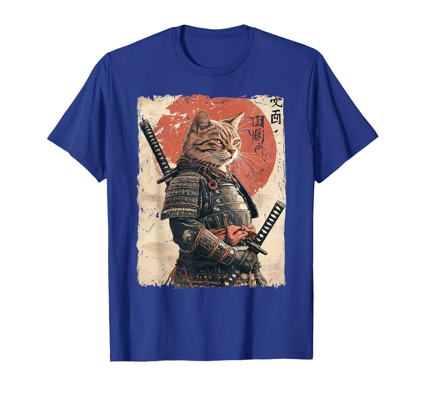 Samurai Cat Warrior Japanese Ukiyo-e Artwork Cat Samurai T-Shirt for Men Women Girls Kids