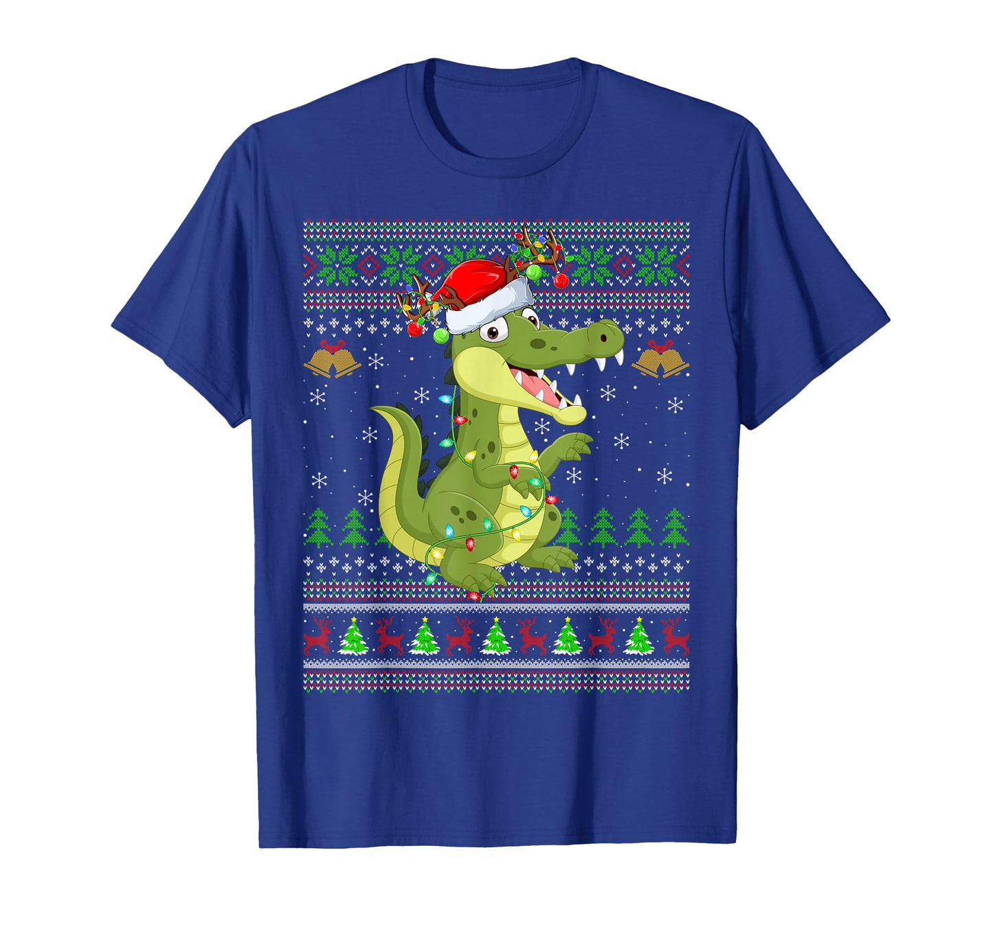 Alligator Ugly Christmas Sweaters Holiday Santa Cute Xmas T-Shirt