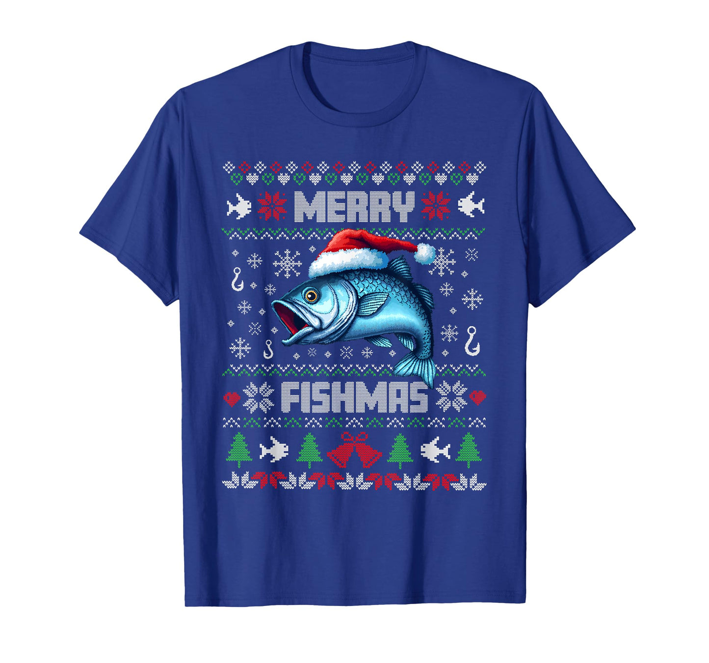 Merry Fishmas Funny Xmas Fishing Ugly Christmas Men Women T-Shirt