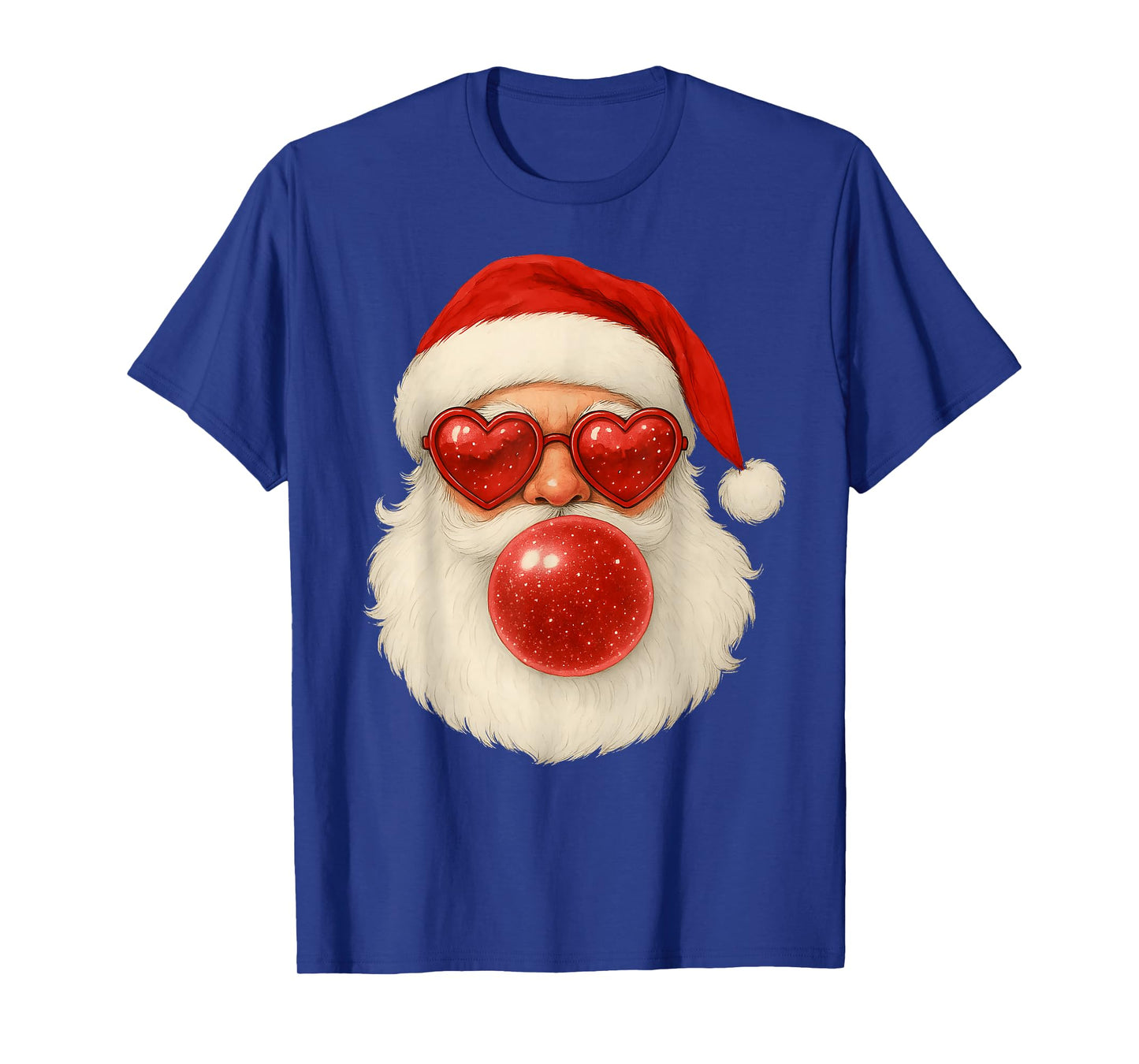 Red Santa Christmas Bubble Gum Sunglasses Vintage Retro T-Shirt