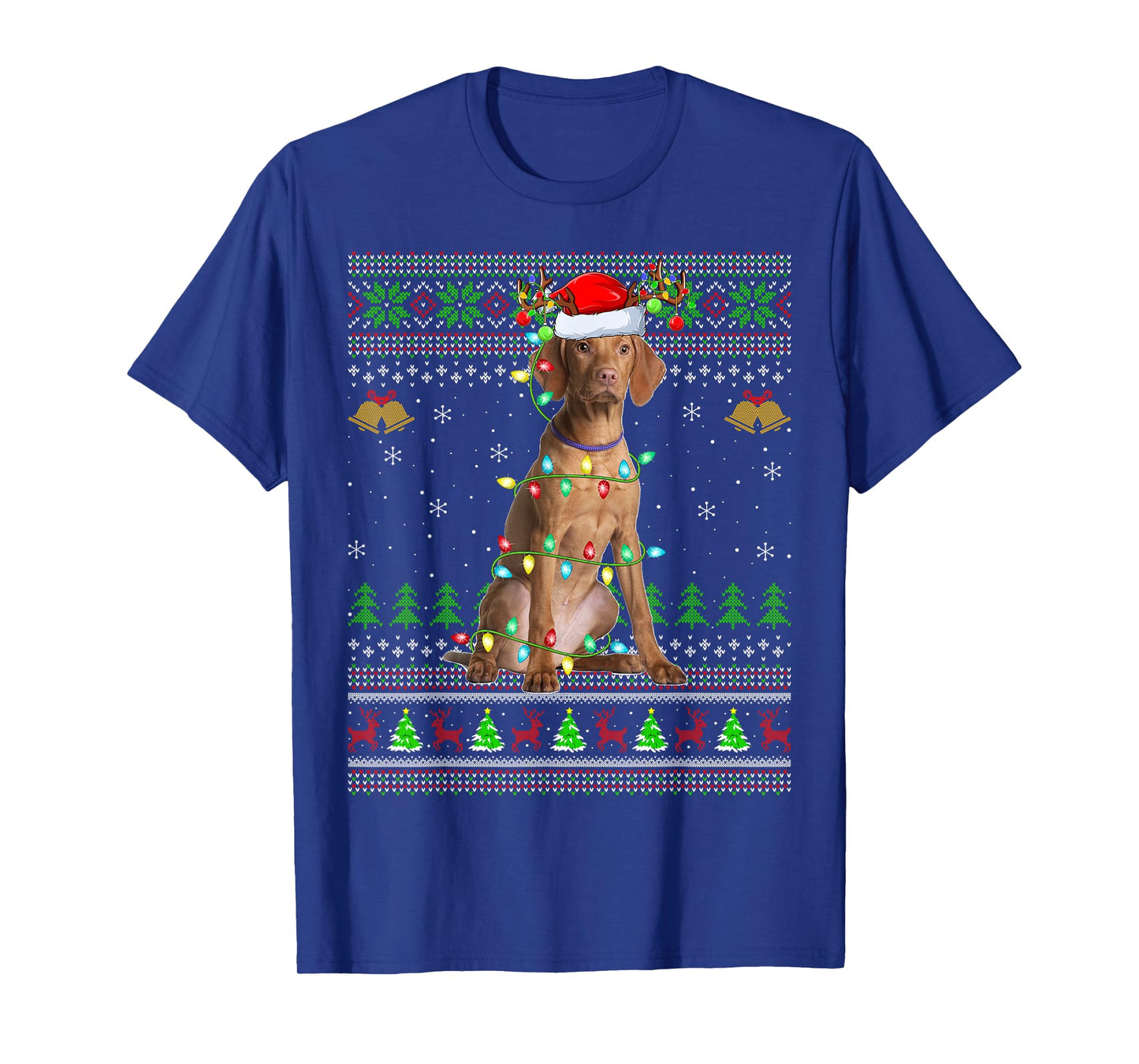 Vizsla Dog Ugly Christmas Sweaters Holiday Santa Xmas T-Shirt