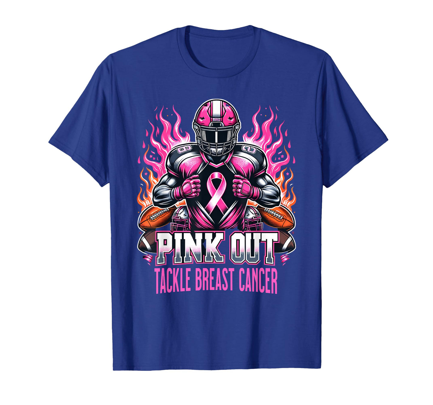 Pink Out Tackle Breast Cancer Awareness American Football T-Shirt
