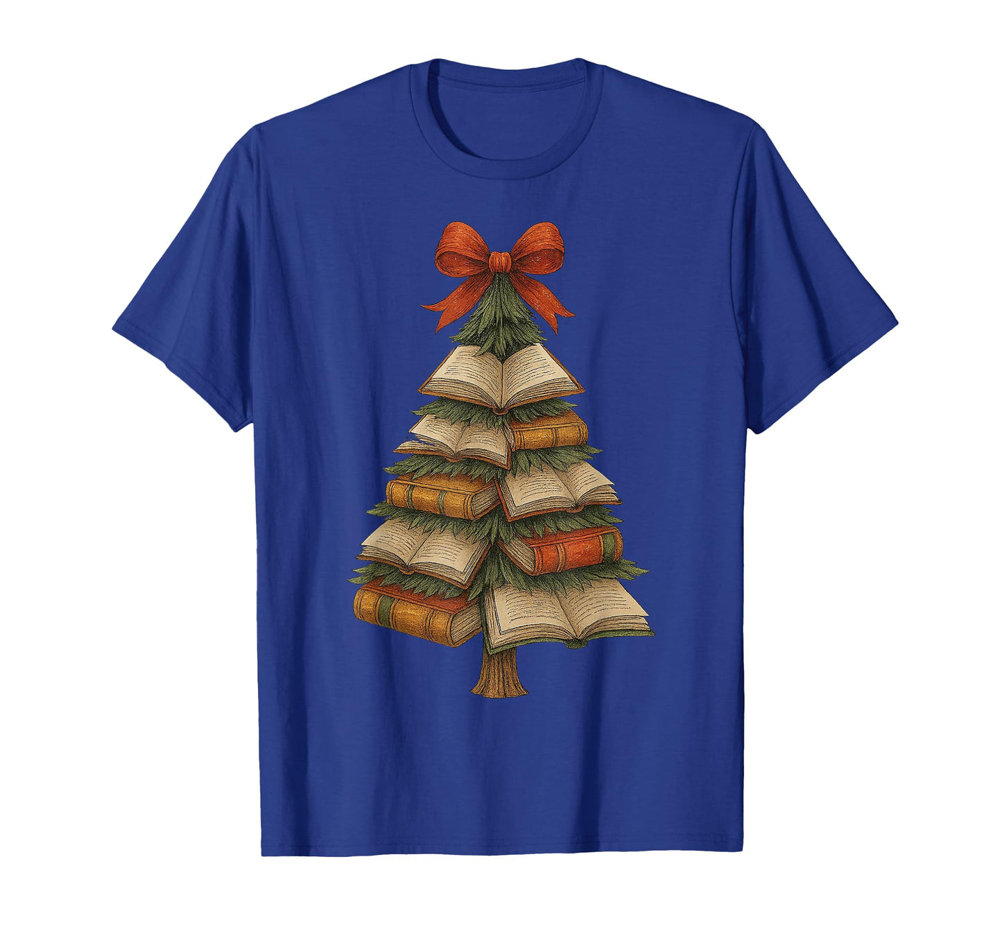 Vingate Retro Christmas Tree Coquette Xmas Book Club Book T-Shirt