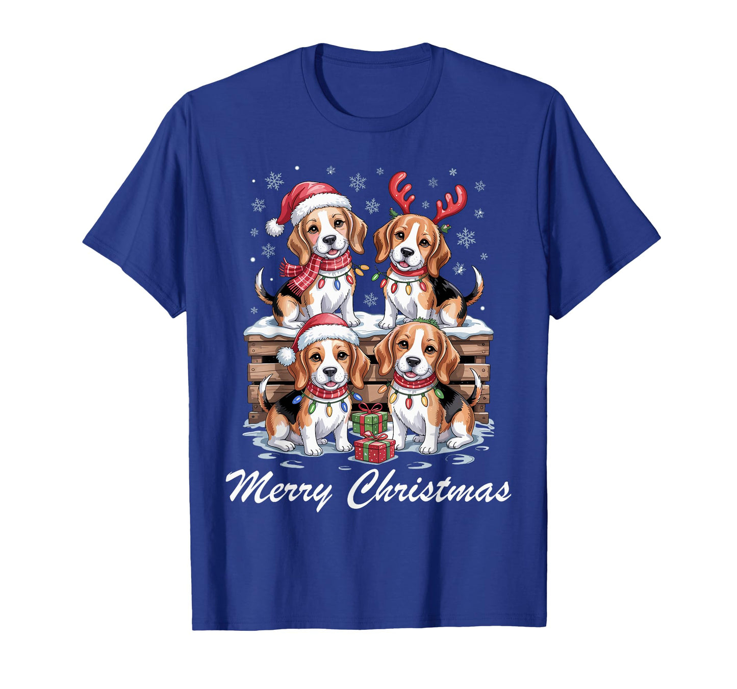 Beagle Merry Christmas Funny Dog Lovers Holiday Pajama T-Shirt