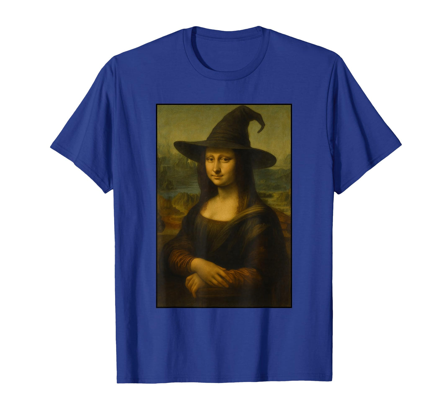 Mona Lisa Witch Hat Halloween Costume Art Vintage T-Shirt