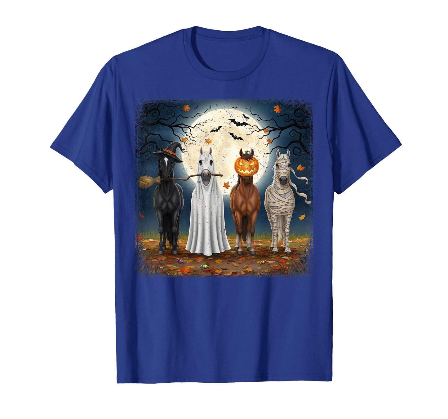 Creepy Cute Halloween Horse Design for Equestrian Woman Girl T-Shirt