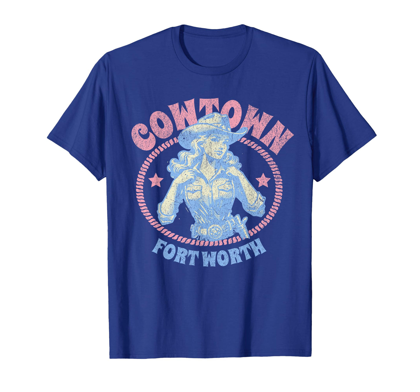 Cowtown Fort Worth Texas Retro Western Cowgirl T-Shirt