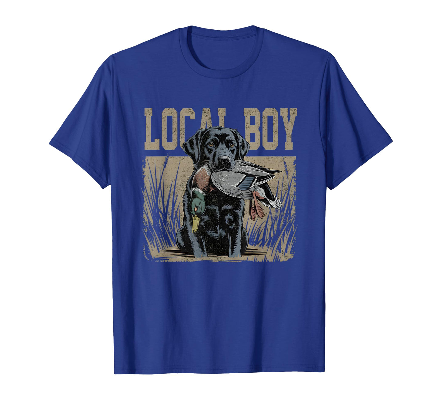 Local Boy Black Lab Hunting Dog Marsh Scene Sunset Vintage T-Shirt