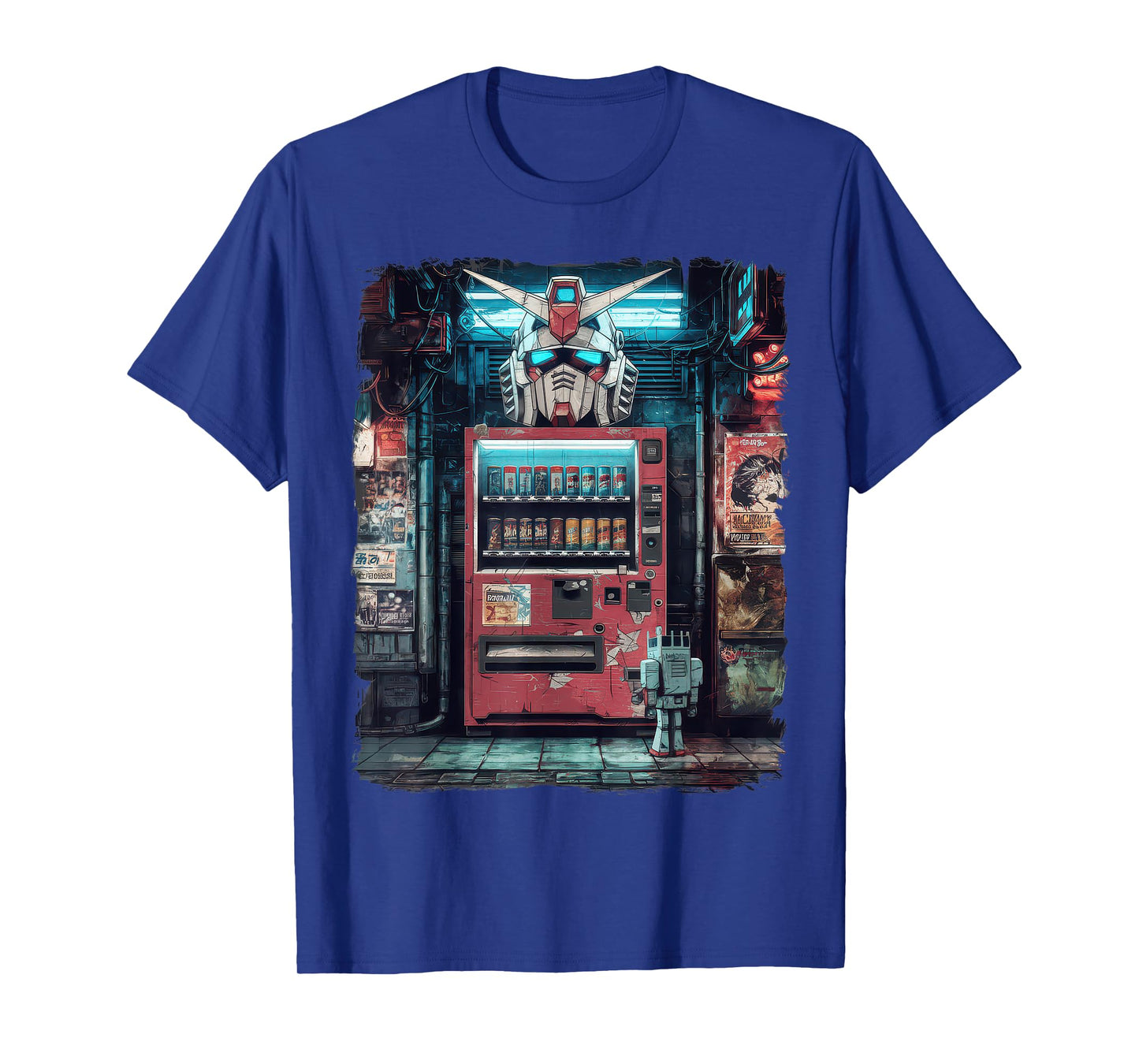 Mecha Tshirt Japanese Mecha Robot Head Anime Art Ukiyo-E T-Shirt