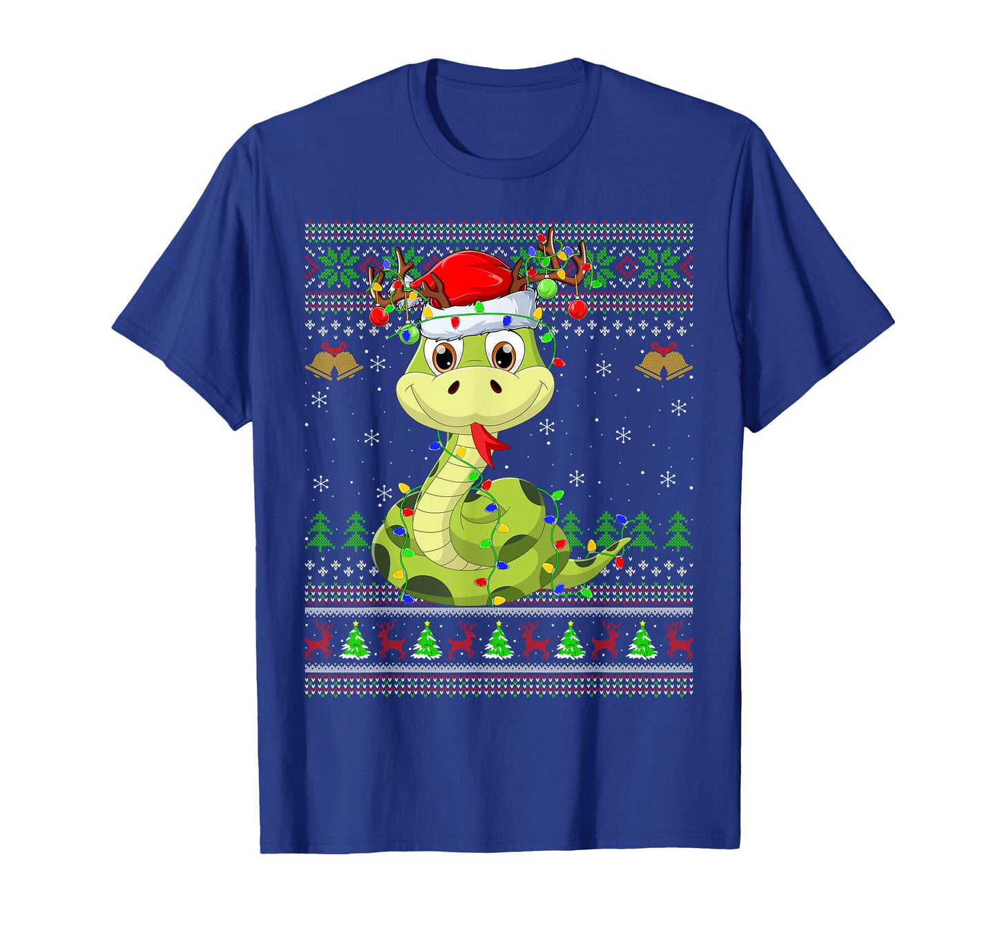 Snake Ugly Christmas Sweaters Reindeer Santa Cute Xmas T-Shirt