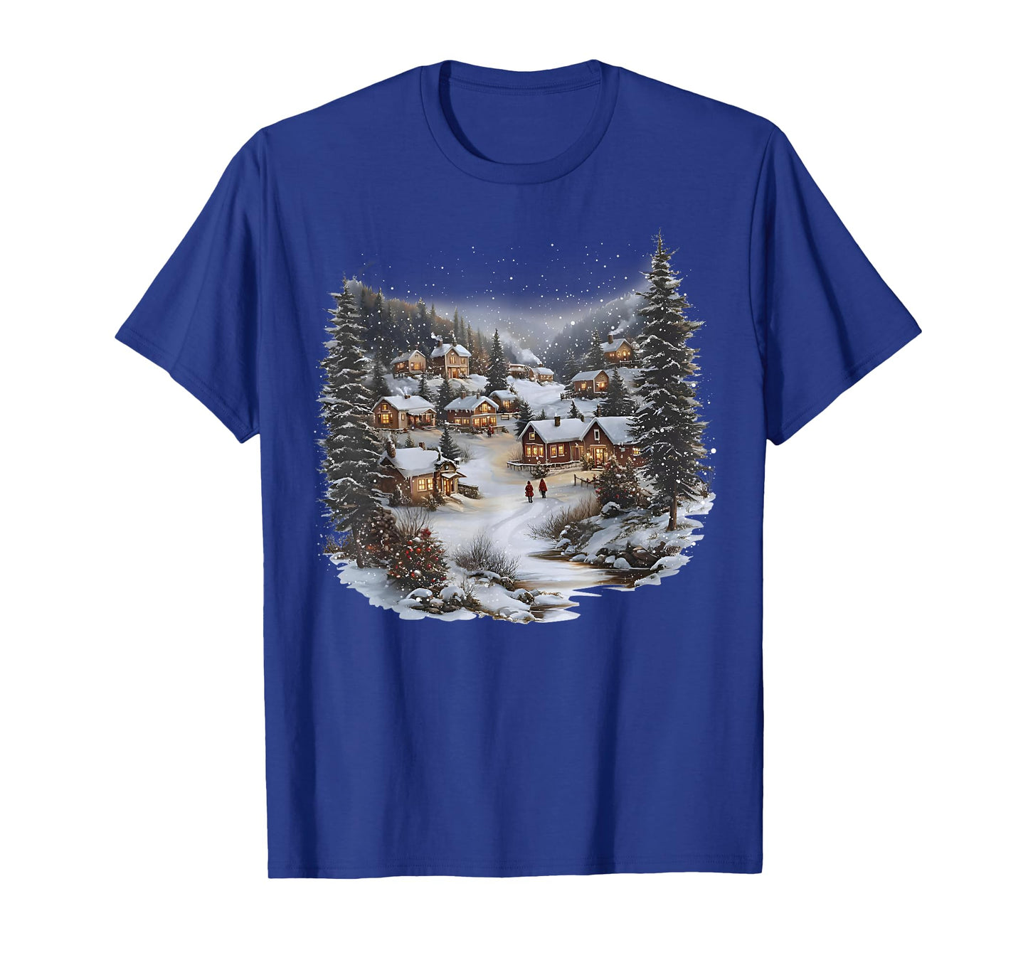 Christmas Village Town Holiday Winter Scene Festive Family T-Shirt