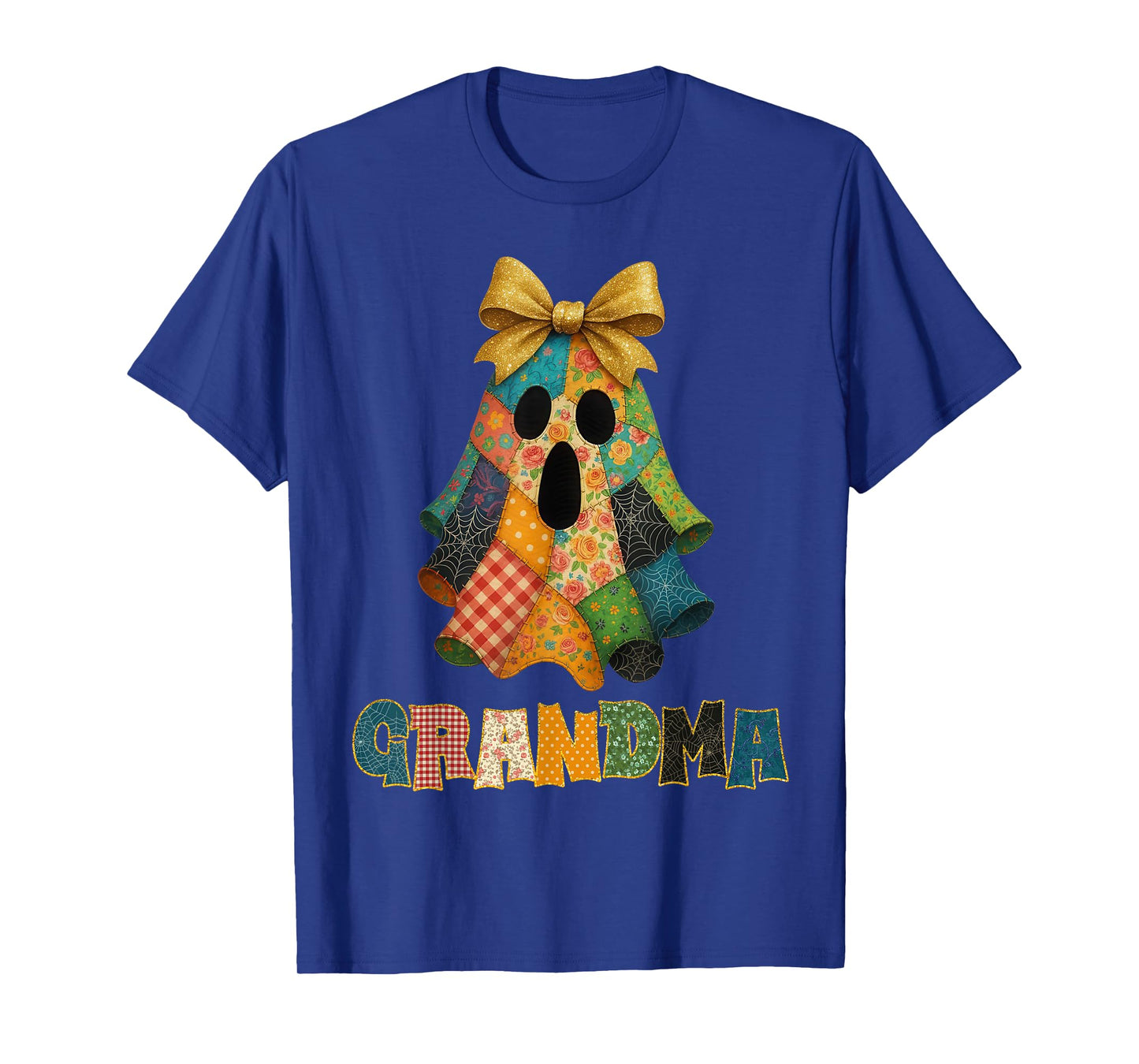 Grandma Halloween Boo Ghost Patchwork Costume Funny Party T-Shirt