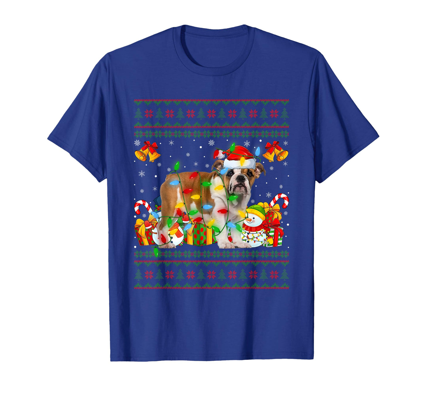 English Bulldog Ugly Christmas Sweaters Pet Dog Lover Xmas T-Shirt