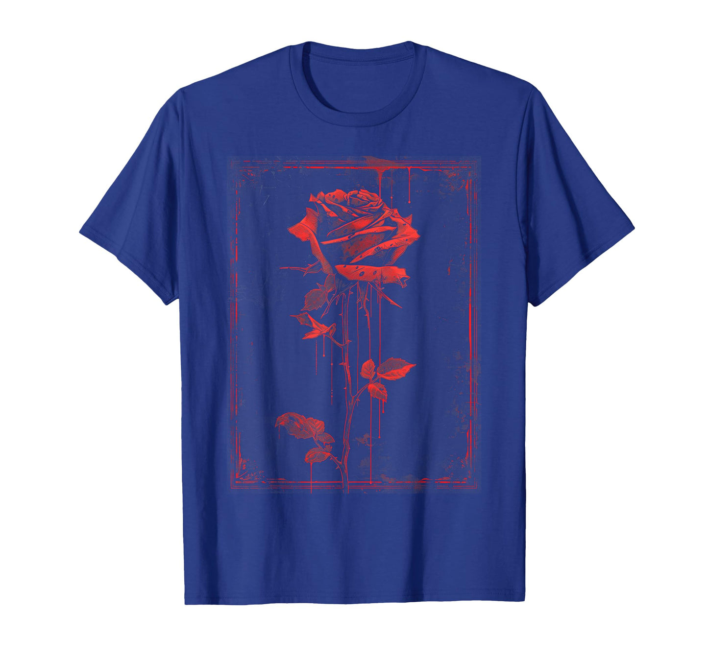 Anime Goth Withered Rose Blood Gothic Art Punk Vintage Edgy T-Shirt