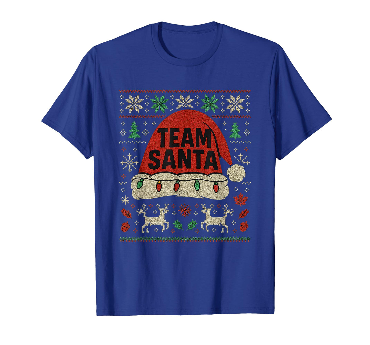 Team Santa Hat Christmas Squad Family Group Matching Pajamas T-Shirt