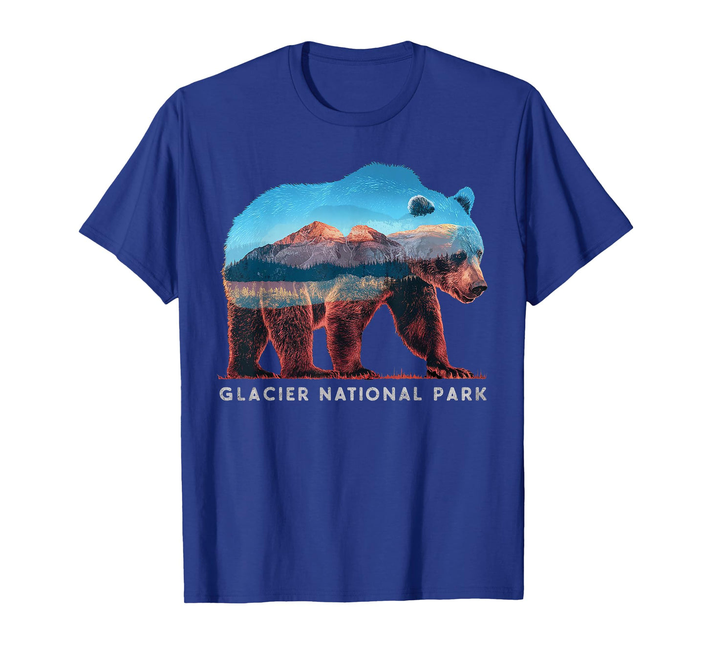 Retro Distressed Glacier Bear Glacier National Park Souvenir T-Shirt