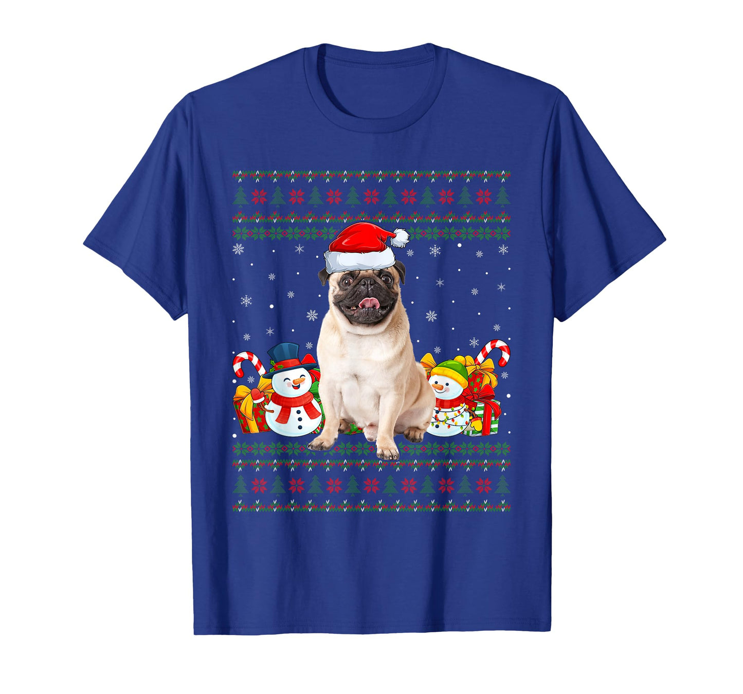 Pug Dogs Ugly Christmas Sweaters Funny Pet Dog Lover Xmas T-Shirt