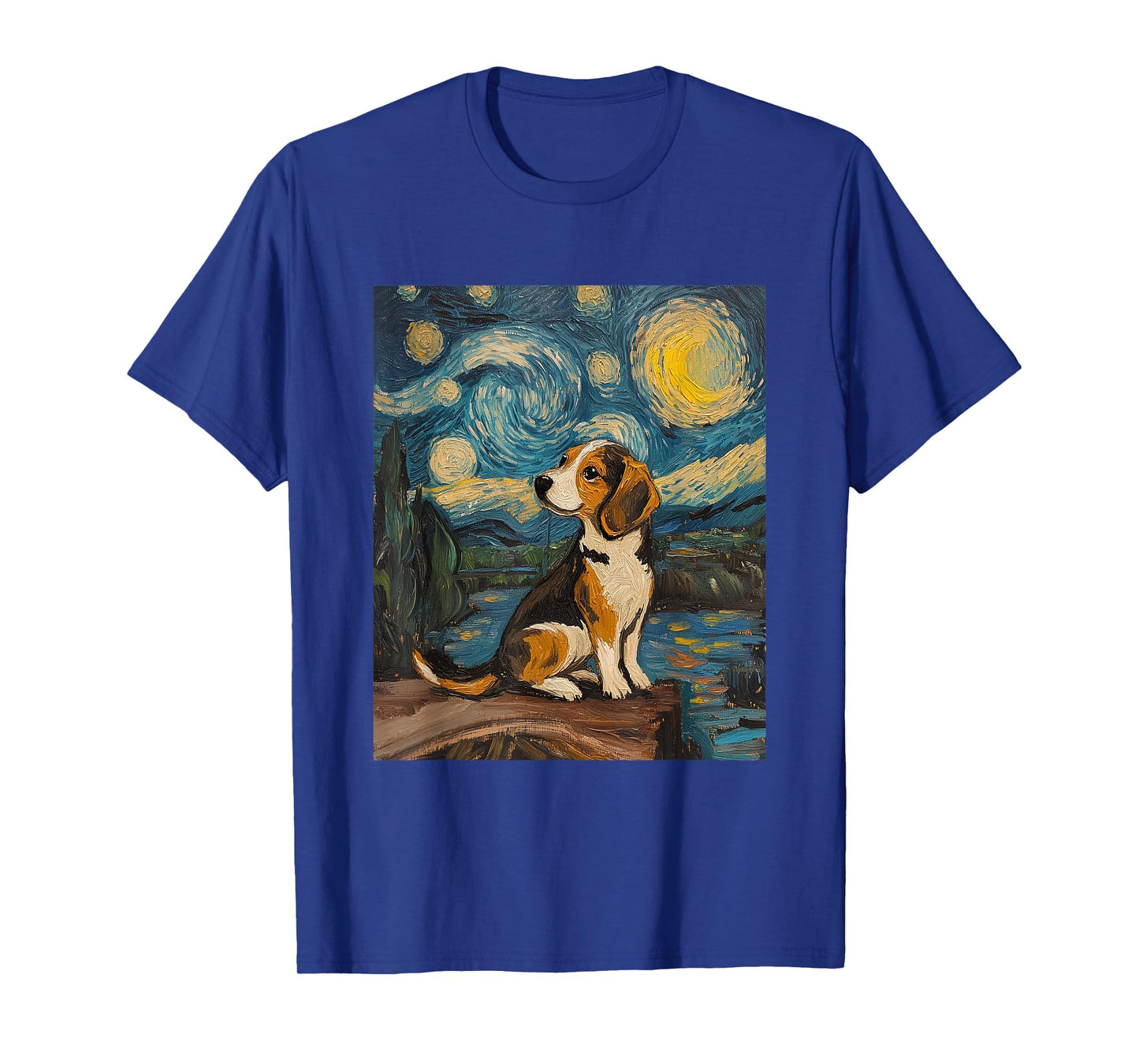 Beagle Dog - Van Gogh Style - Starry Night Graphic T-Shirt