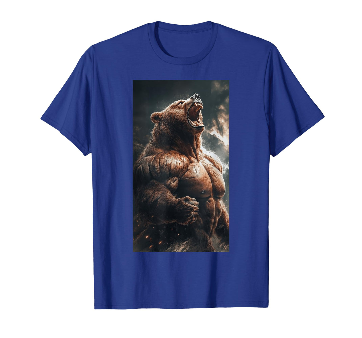 Bear Muscular Muscles Bodybuilding Roaring Nature T-Shirt