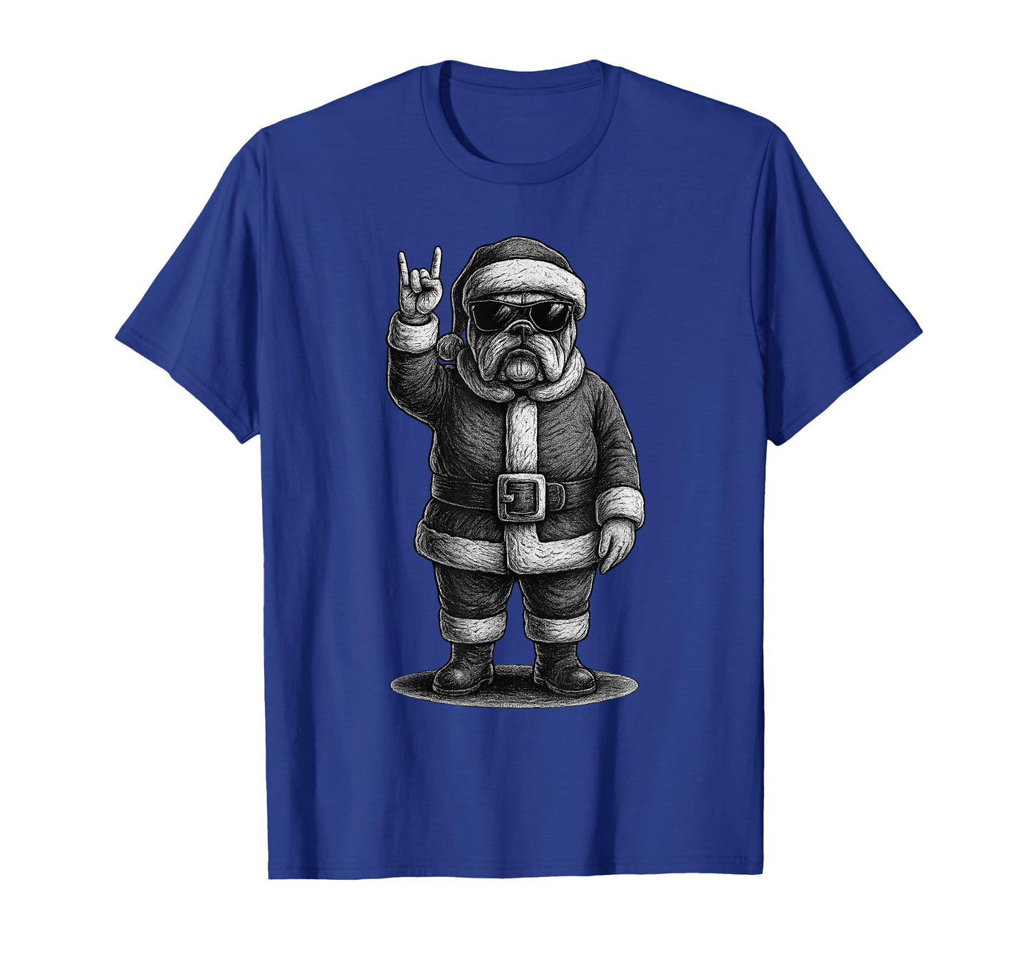 English Bulldog Rock Music Christmas Dog Lover T-Shirt