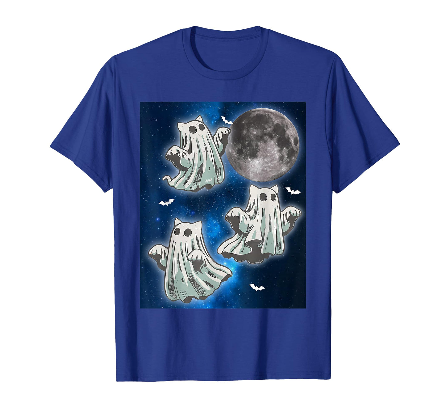 Ghost Cat Meme Funny Halloween Men Women Kids T-Shirt